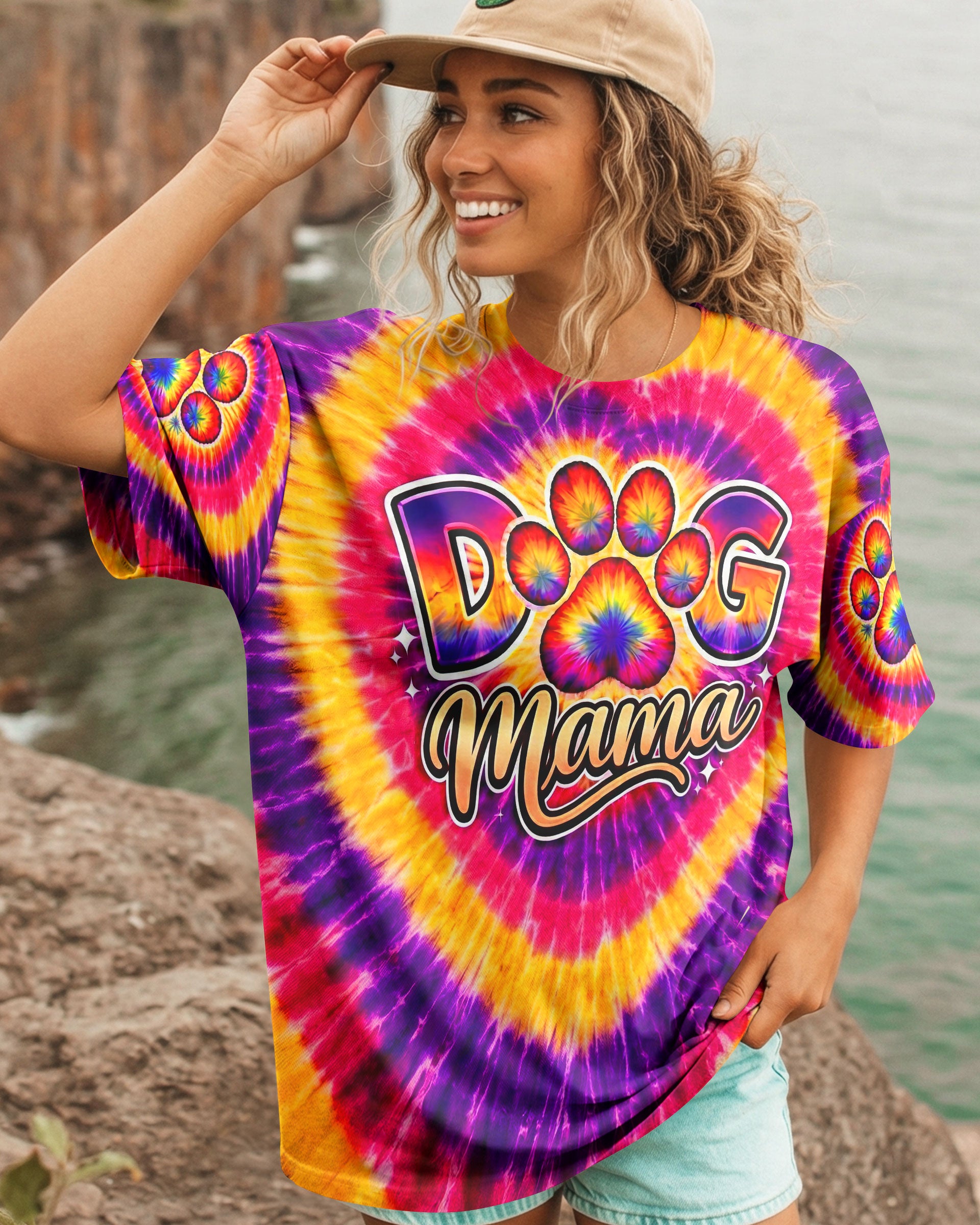DOG MAMA PAW PRINT SWIRL ALL OVER PRINT - TLNT2702261