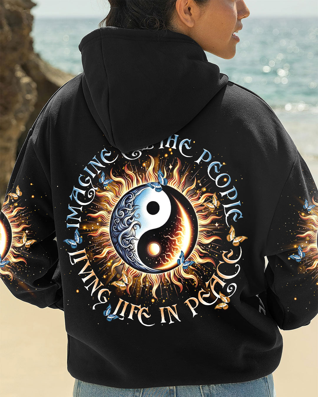 IMAGINE ALL THE PEOPLE LIVING LIFE IN PEACE YINYANG ALL OVER PRINT  - TLTR0312244