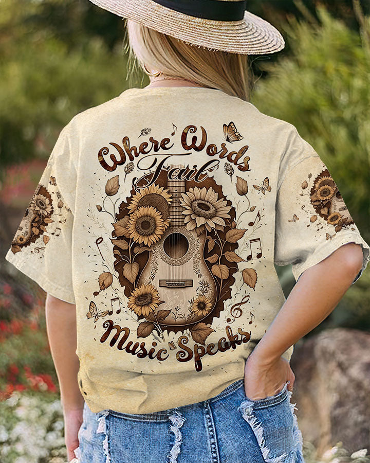 WHERE WORDS FAIL MUSIC SPEAKS GUITAR VINTAGE ALL OVER PRINT - TLTW0707232