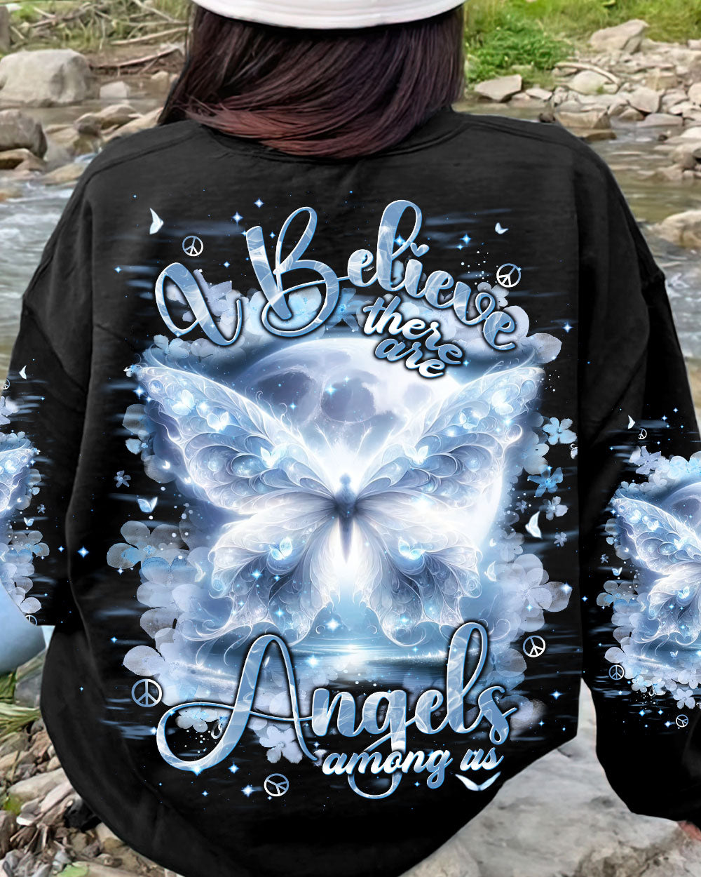 I BELIEVE THERE ARE ANGELS AMONG US BUTTERFLY MOON ALL OVER PRINT - TLNT2602244