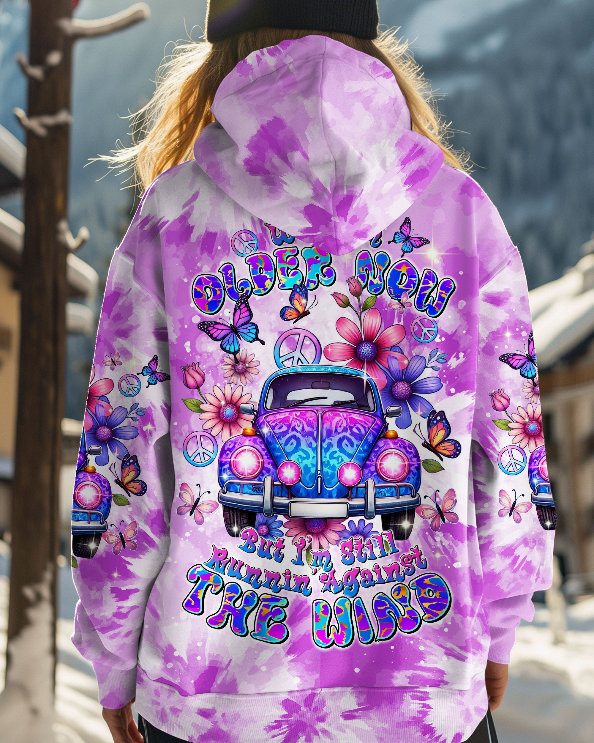 RUNNING AGAINST THE WIND TIE DYE CAR ALL OVER PRINT - TLTR0912243