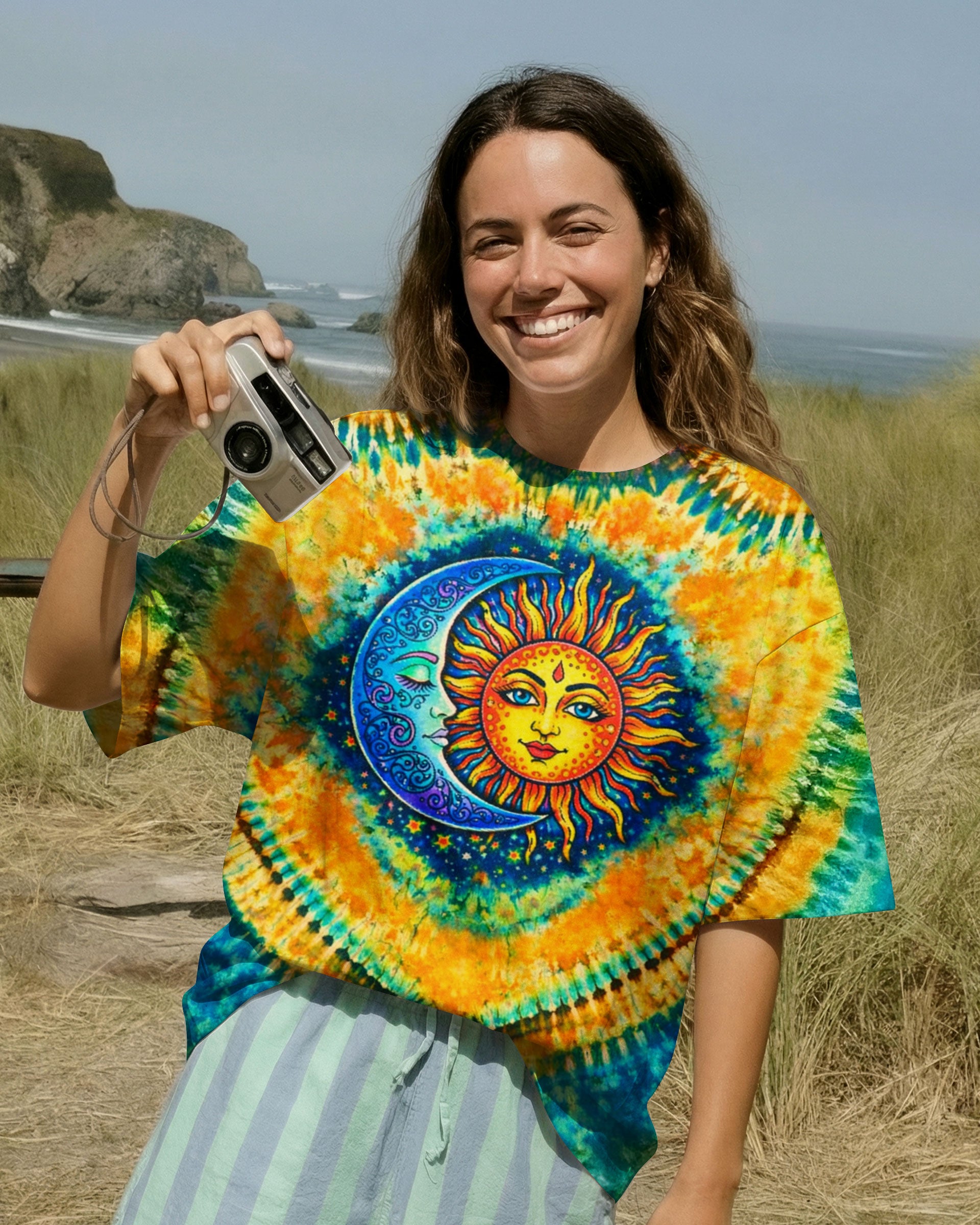 HIPPIE SUN & MOON  SWIRL ALL OVER PRINT - TLTW0203262
