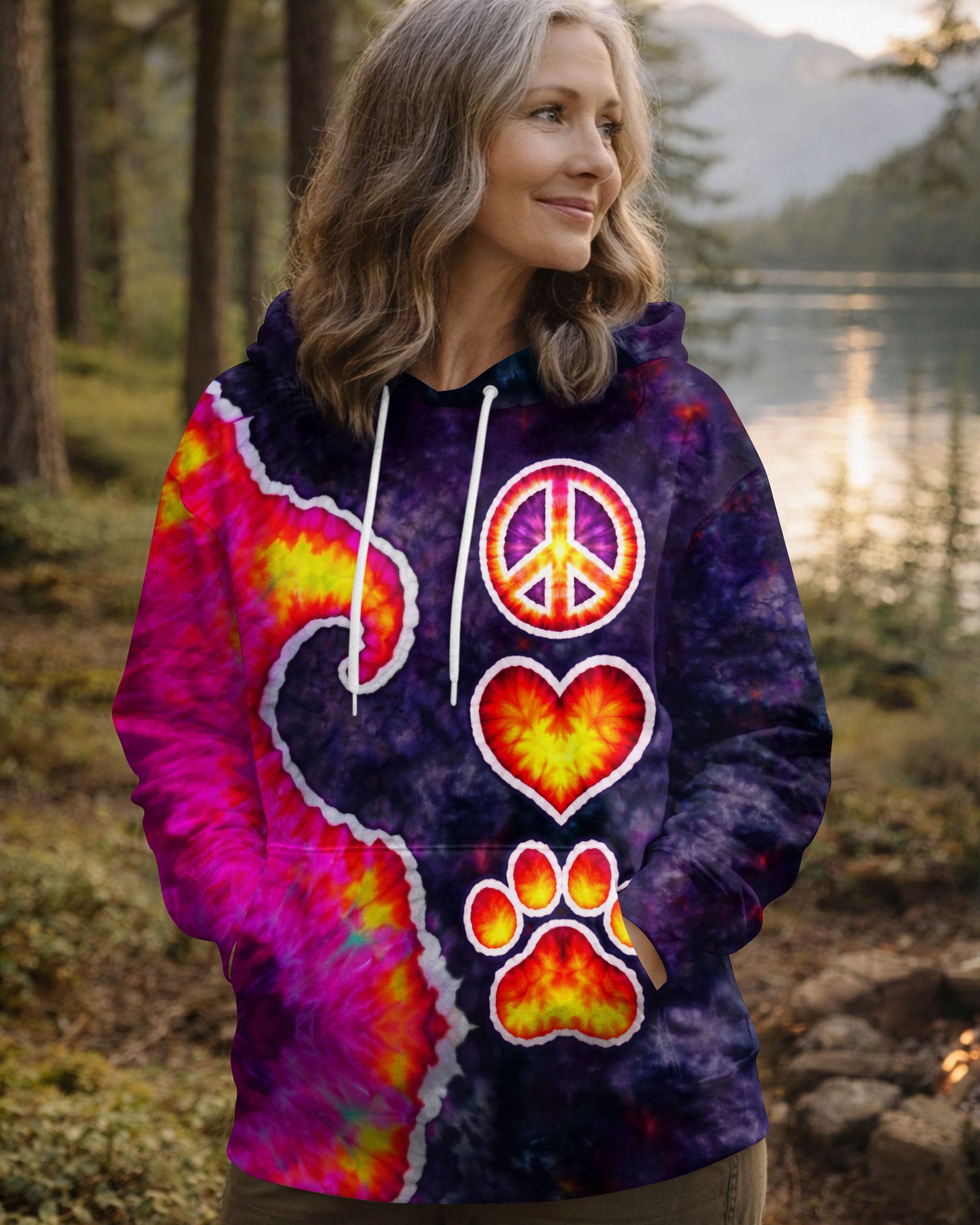 PEACE LOVE PAW SWIRL ALL OVER PRINT - TLTW3103261