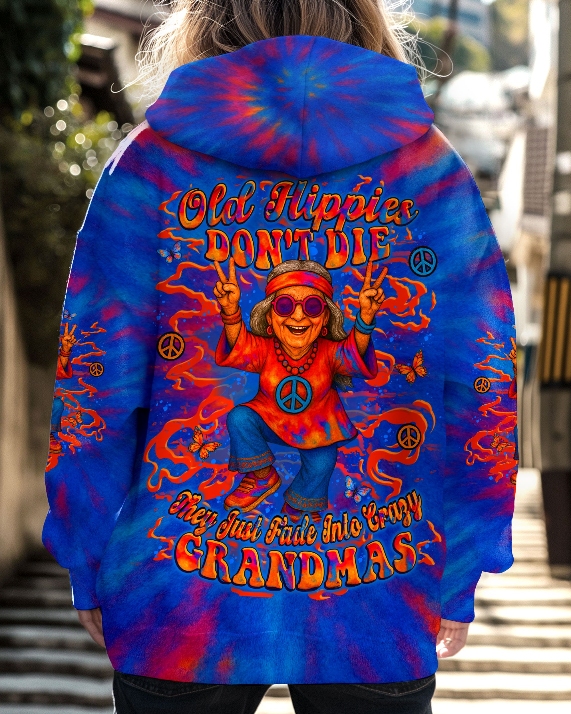 OLD HIPPIES DON'T DIE HIPPIE GRANDMAS ALL OVER PRINT - YHLT1806252