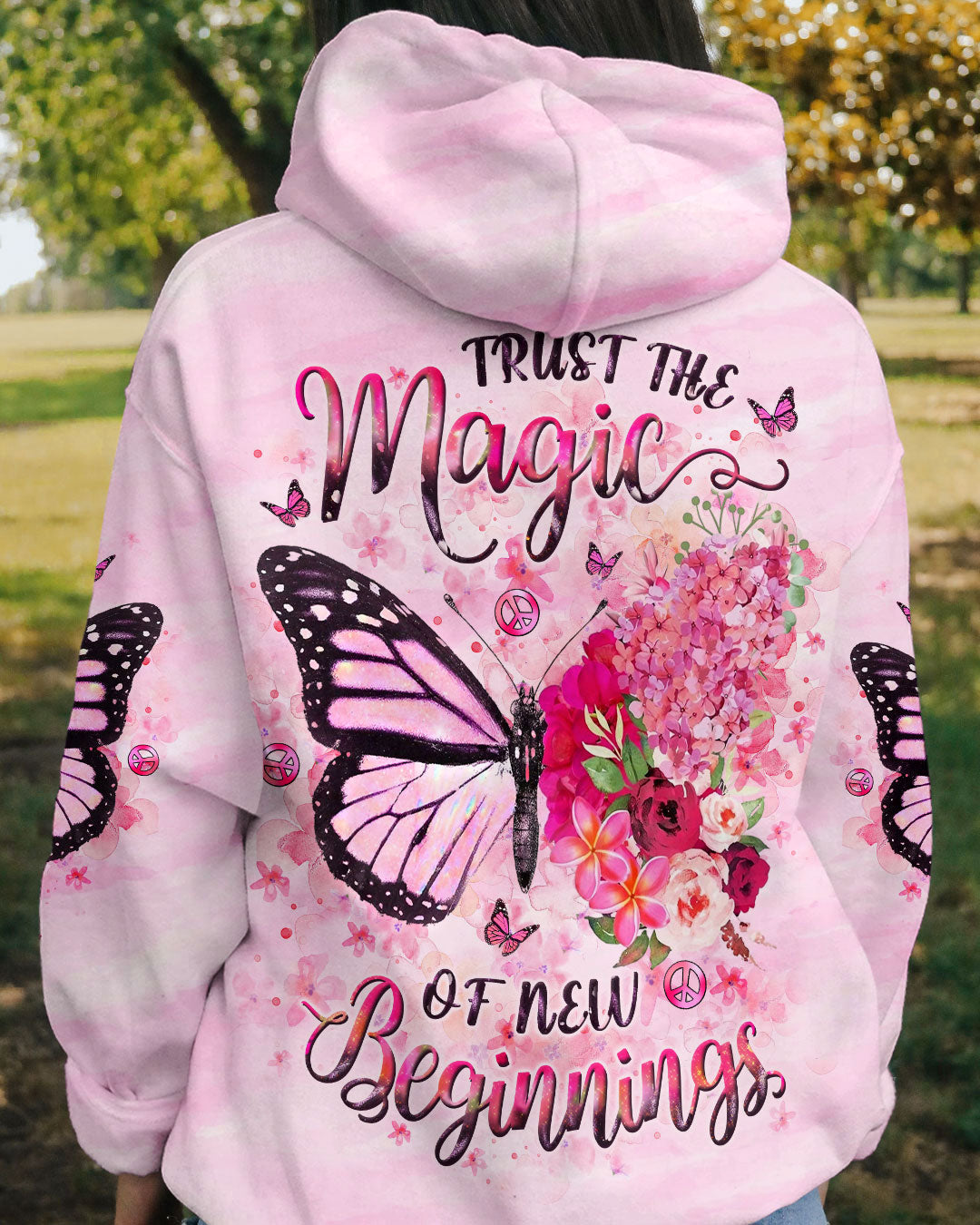 TRUST THE MAGIC OF NEW BEGINNINGS BUTTERFLY ALL OVER PRINT - YHLT0110242