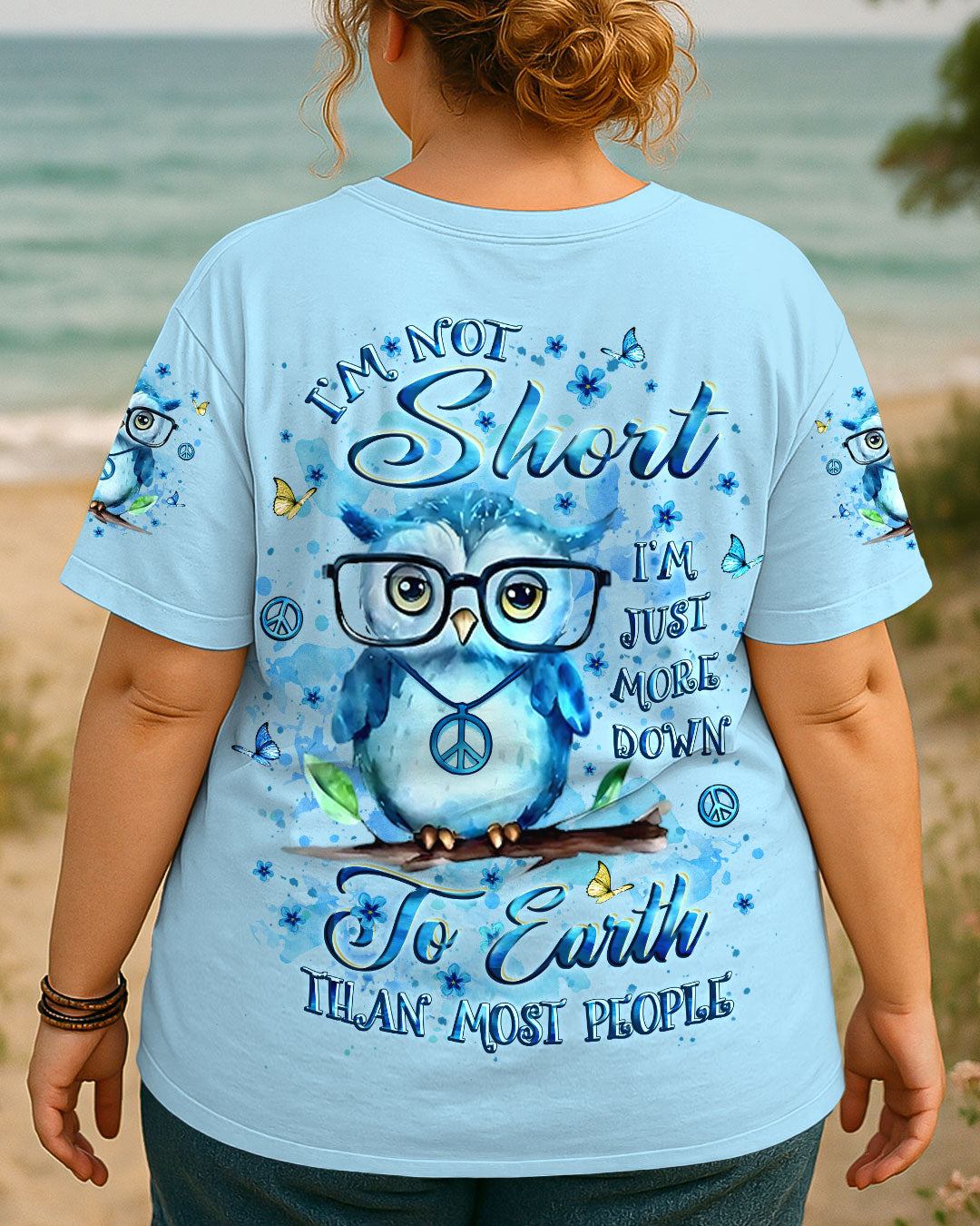 I'M NOT SHORT OWL ALL OVER PRINT - YHLT3007251