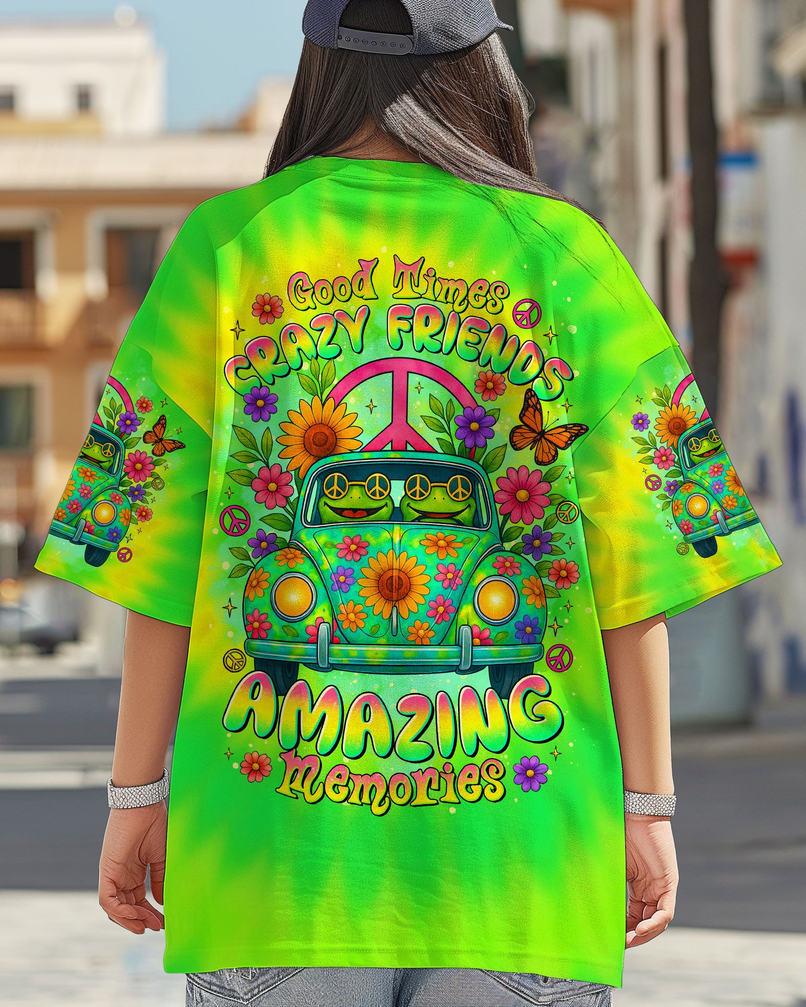 GOOD TIMES CRAZY FRIEND FROG TIE DYE CAR ALL OVER PRINT  - TLTR0805254