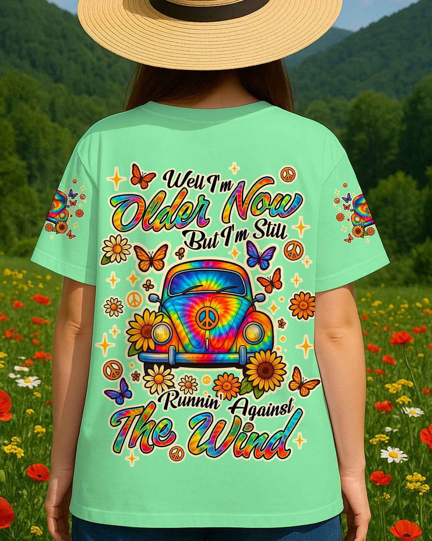 RUNNING AGAINST THE WIND CAR TIE DYE ALL OVER PRINT - TLNT2105253