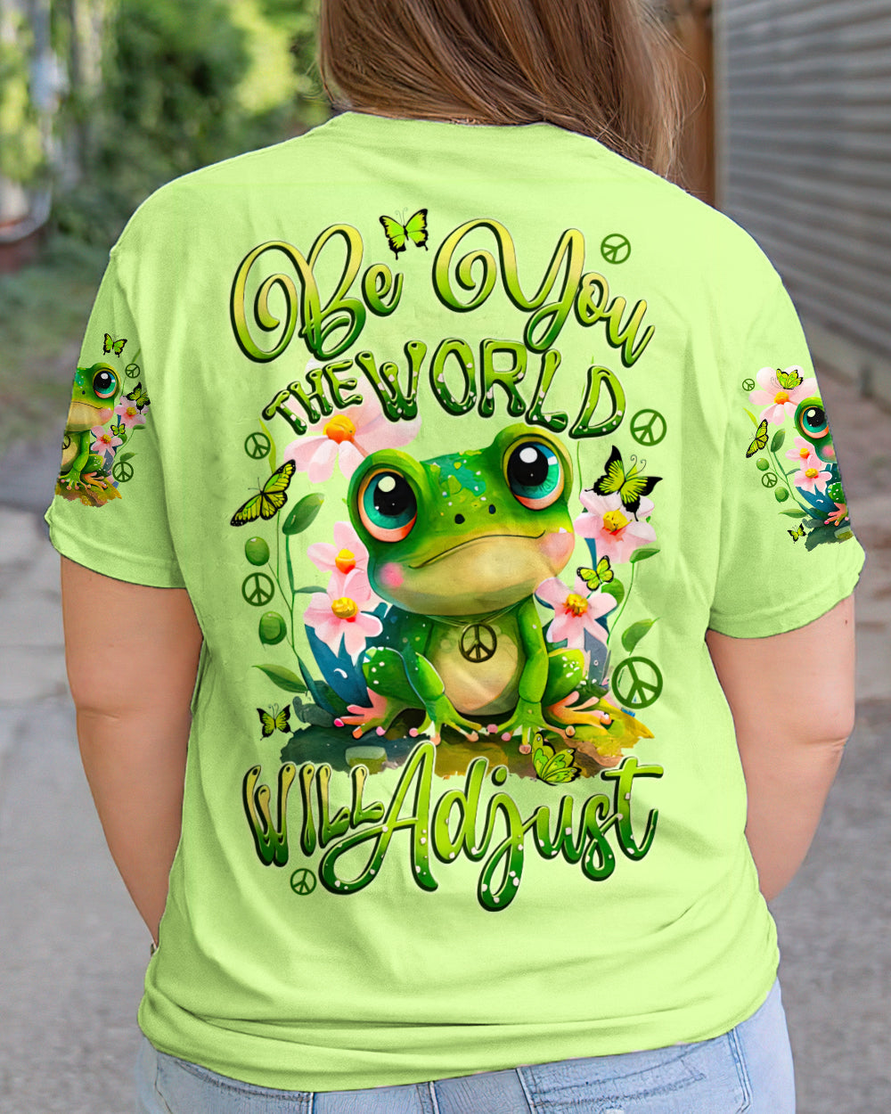 BE YOU THE WORLD WILL ADJUST FROG ALL OVER PRINT - TYTD2411234