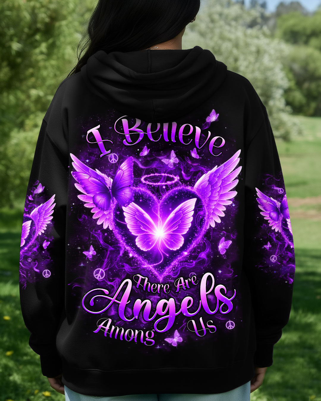 I BELIEVE THERE ARE ANGELS AMONG US BUTTERFLY ALL OVER PRINT - YHHN1811251