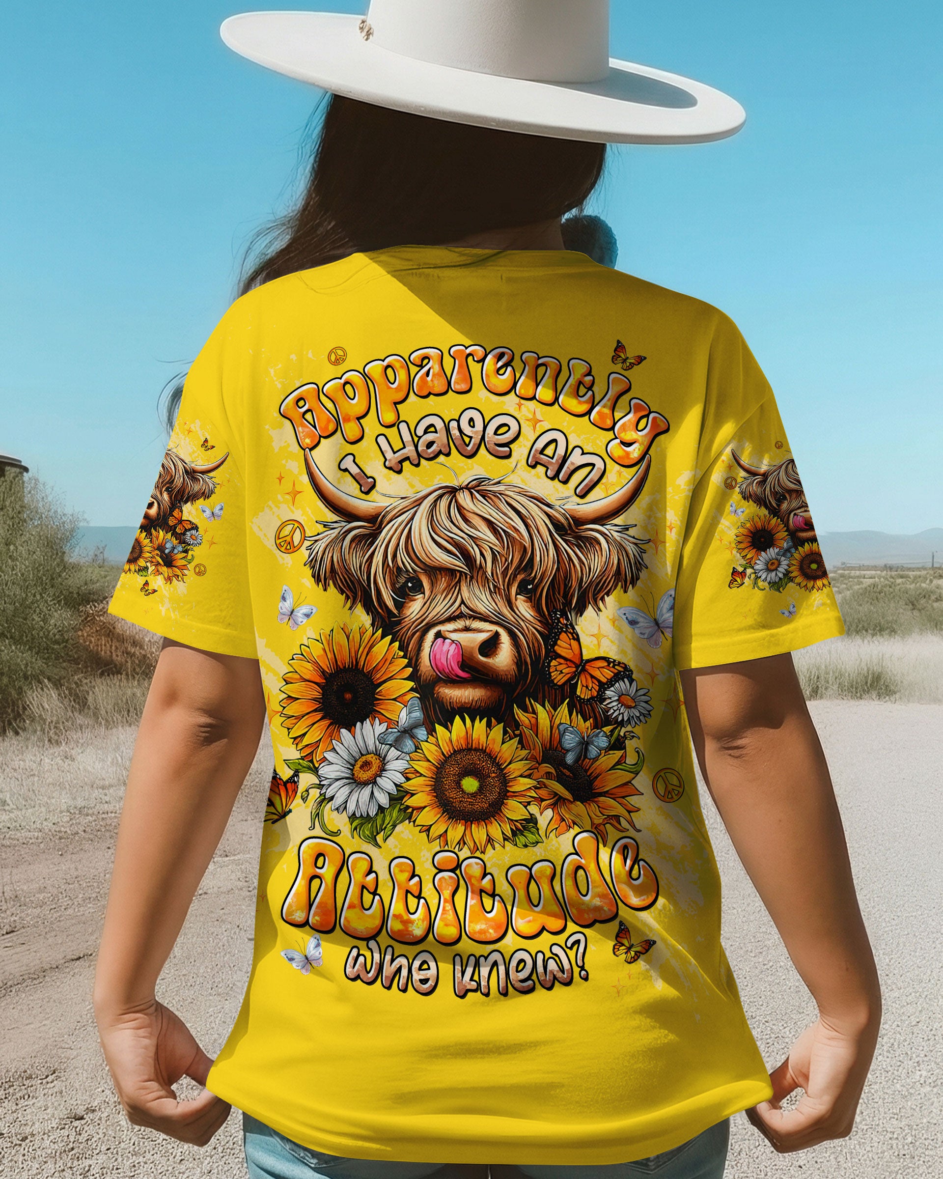 APPARENTLY I HAVE AN ATTITUDE WHO KNEW COW ALL OVER PRINT  - TLTW2612251