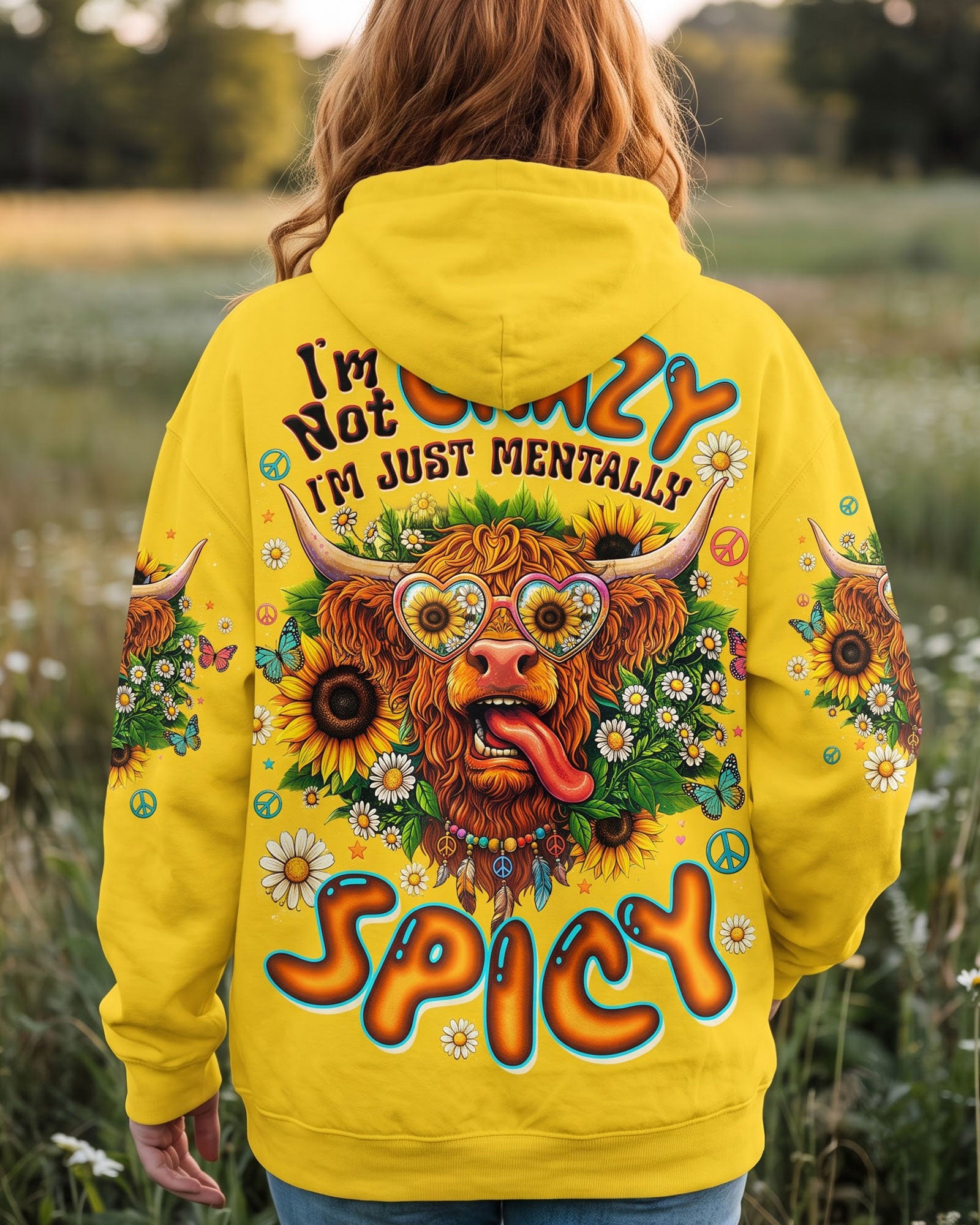 I'M NOT CRAZY HIGHLAND COW ALL OVER PRINT - TLTW2907264