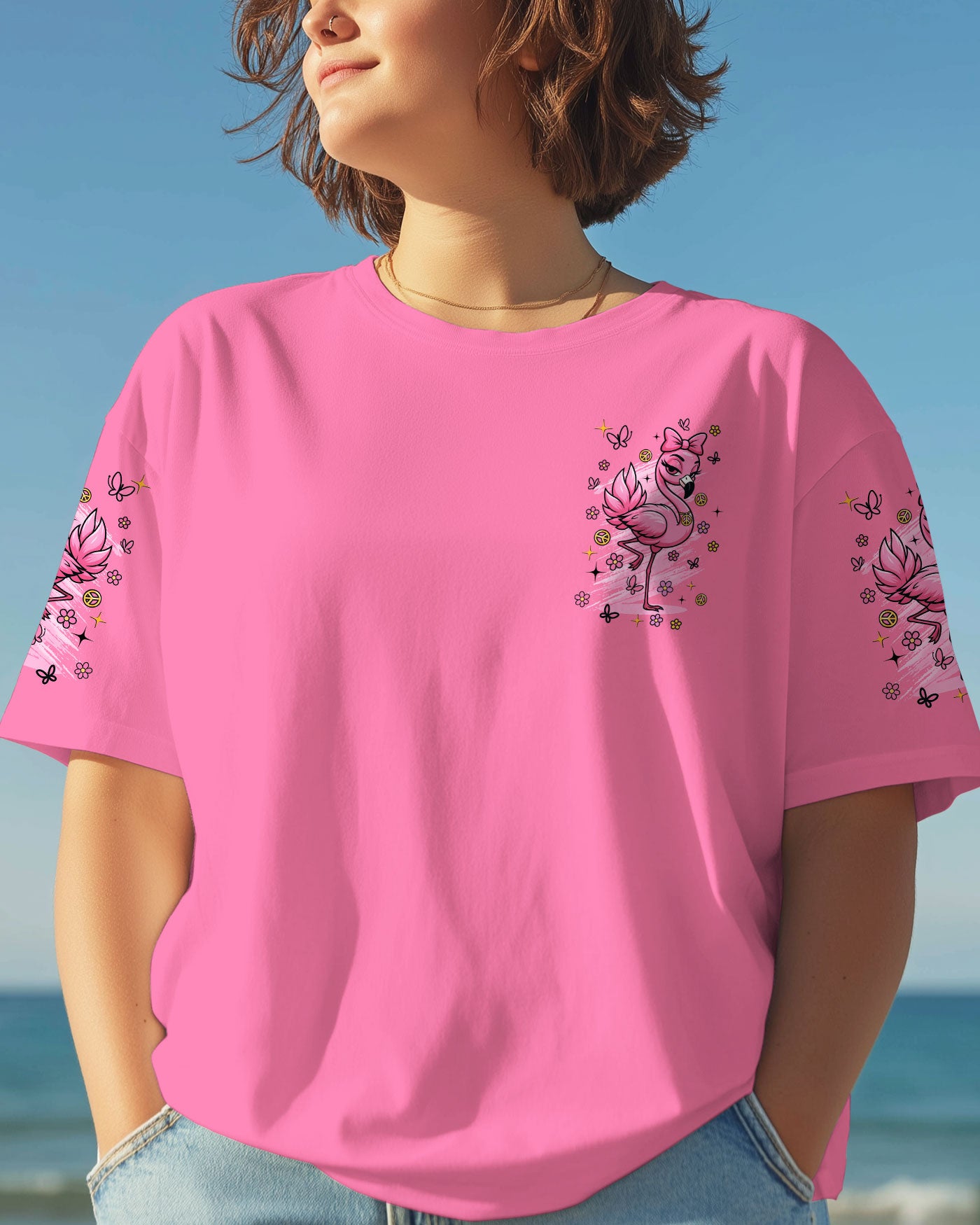 DON'T MAKE ME PUT MY FOOT DOWN FLAMINGO ALL OVER PRINT - TLNT1208254