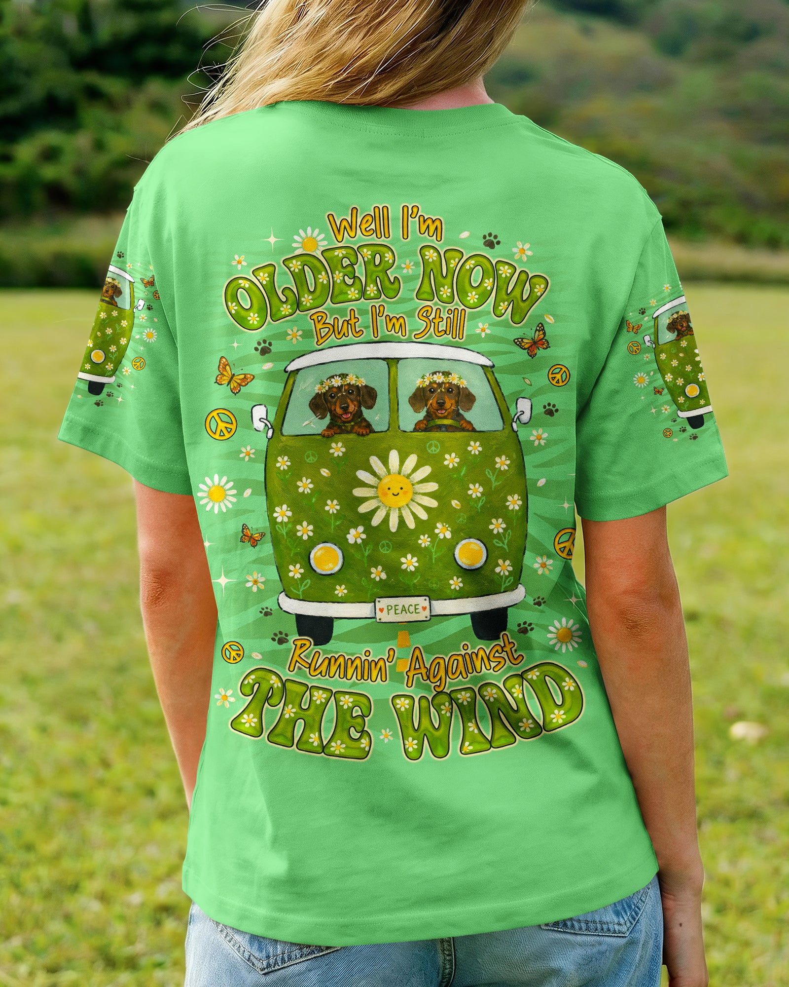 RUNNING AGAINST THE WIND DACHSHUND DOG  ALL OVER PRINT - TLNO2605261