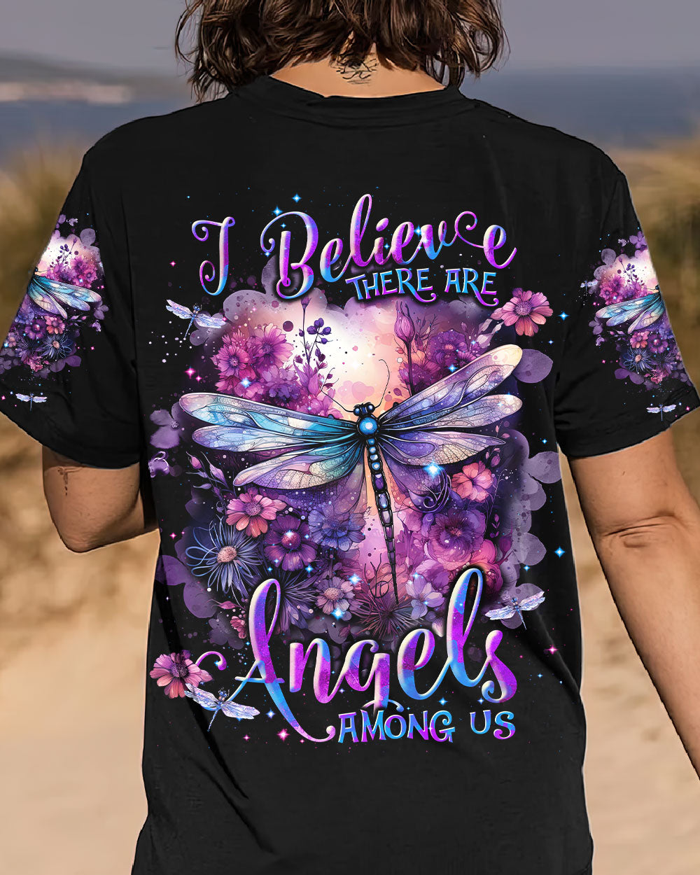I BELIEVE THERE ARE ANGELS AMONG US DRAGONFLY ALL OVER PRINT - TLNT1601244
