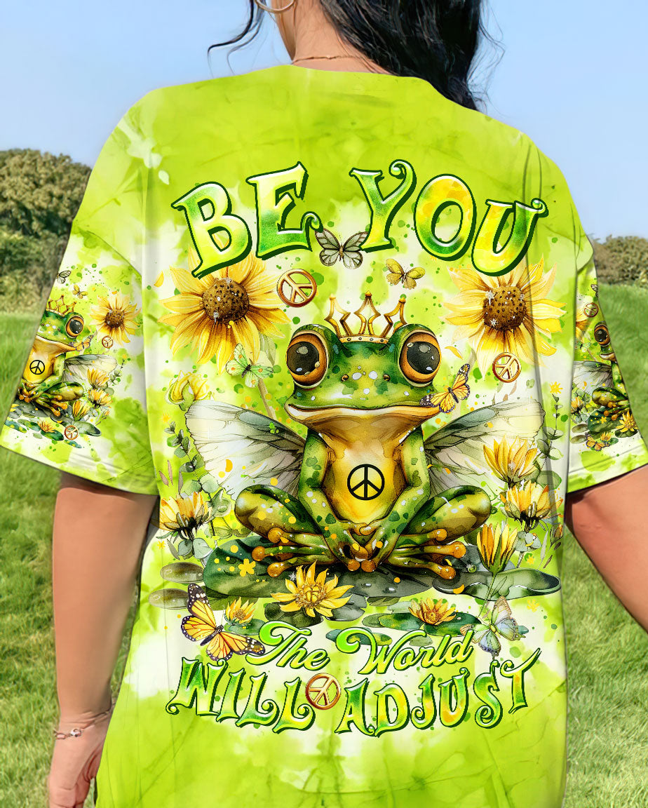 BE YOU THE WORLD WILL ADJUST FROG TIE DYE ALL OVER PRINT - TLTR1107244