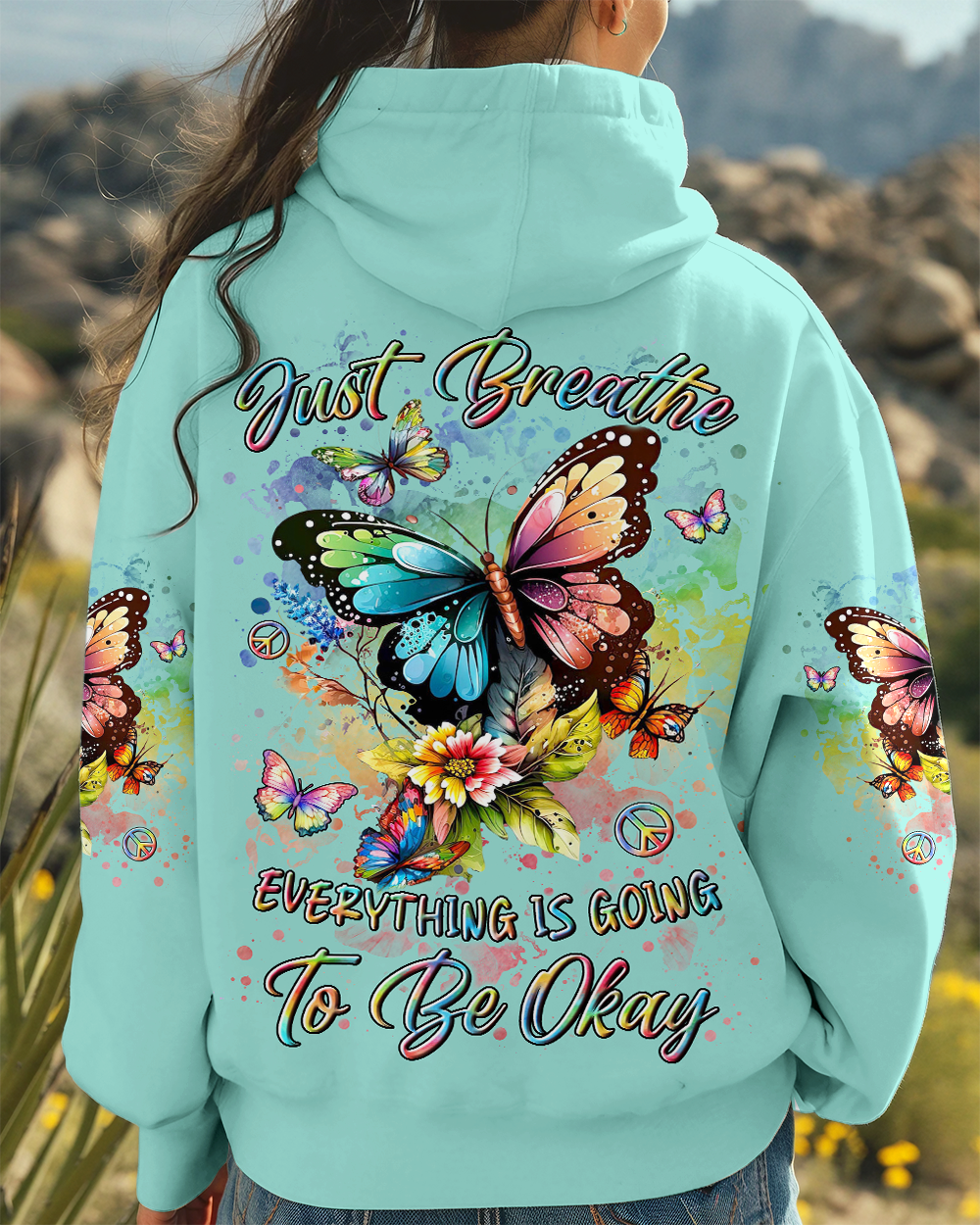 JUST BREATHE BUTTERFLY ALL OVER PRINT - YHLN2611244