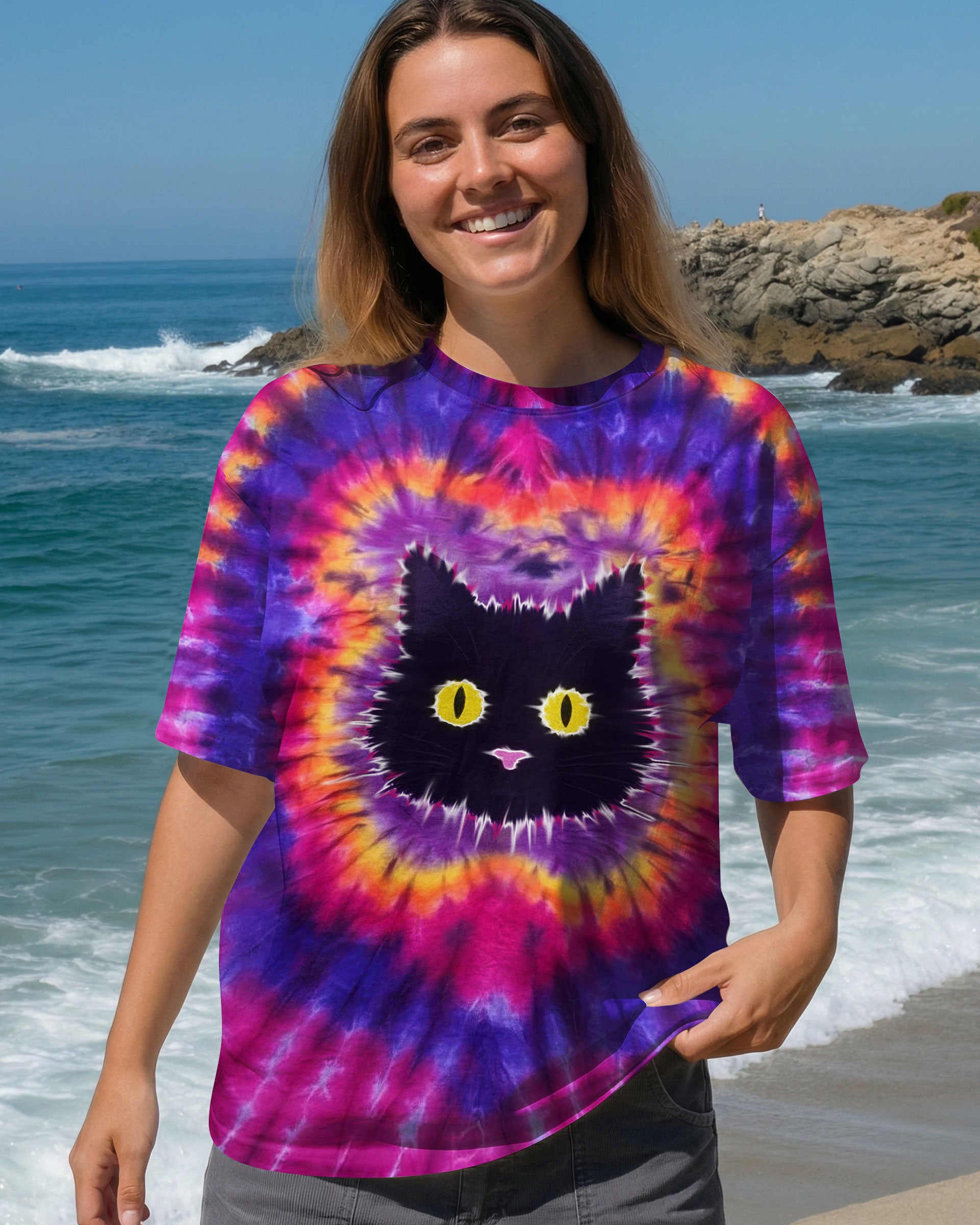 CAT PINK & PURPLE SWIRL ALL OVER PRINT - TLTW2512252