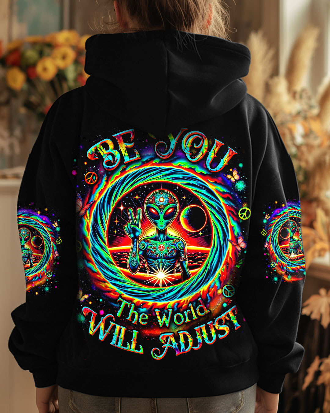 BE YOU THE WORLD WILL ADJUST ALIEN ALL OVER PRINT - YHDU0412244