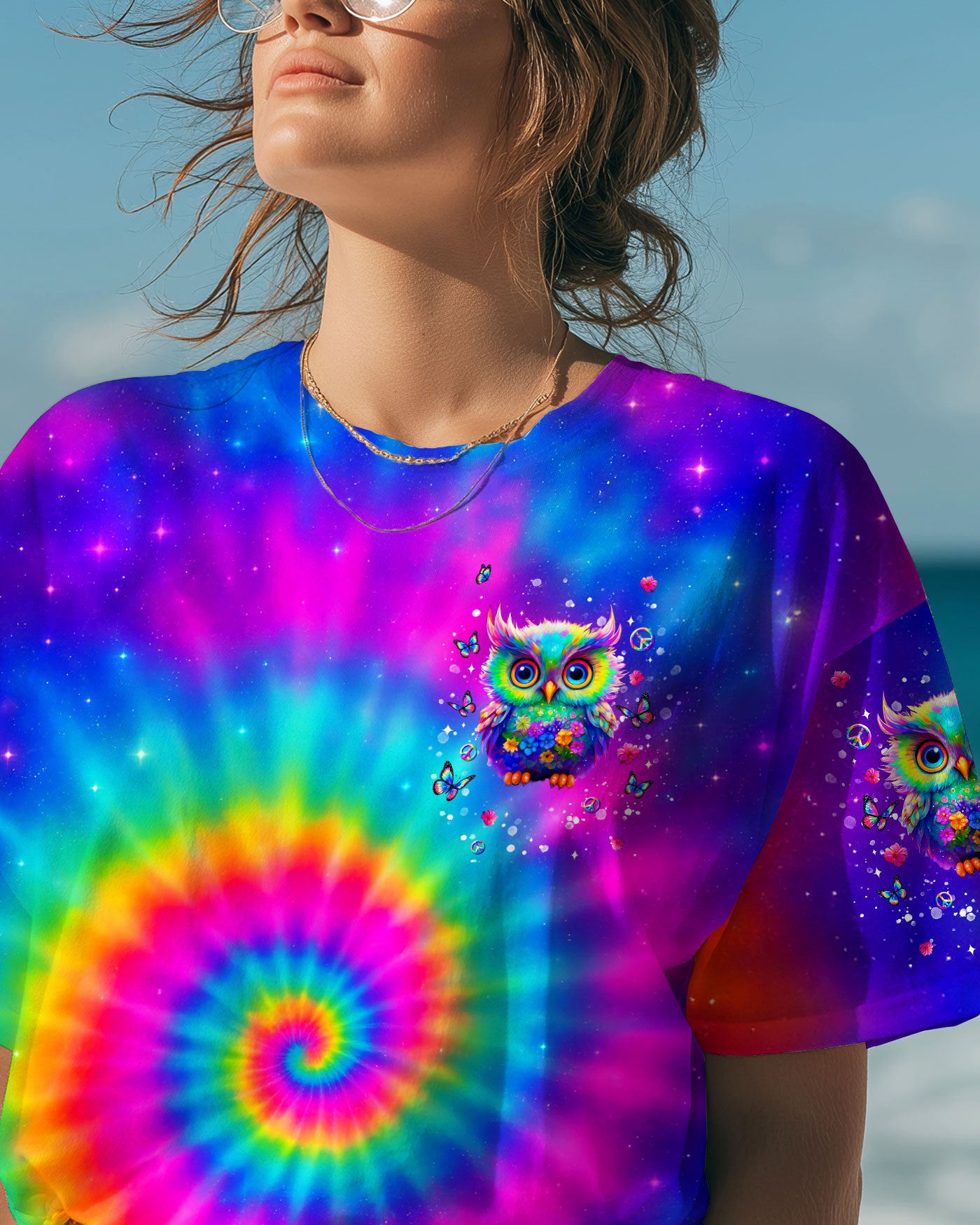 PEACEFUL MIND OWL TIE DYE ALL OVER PRINT - TLNT1207254