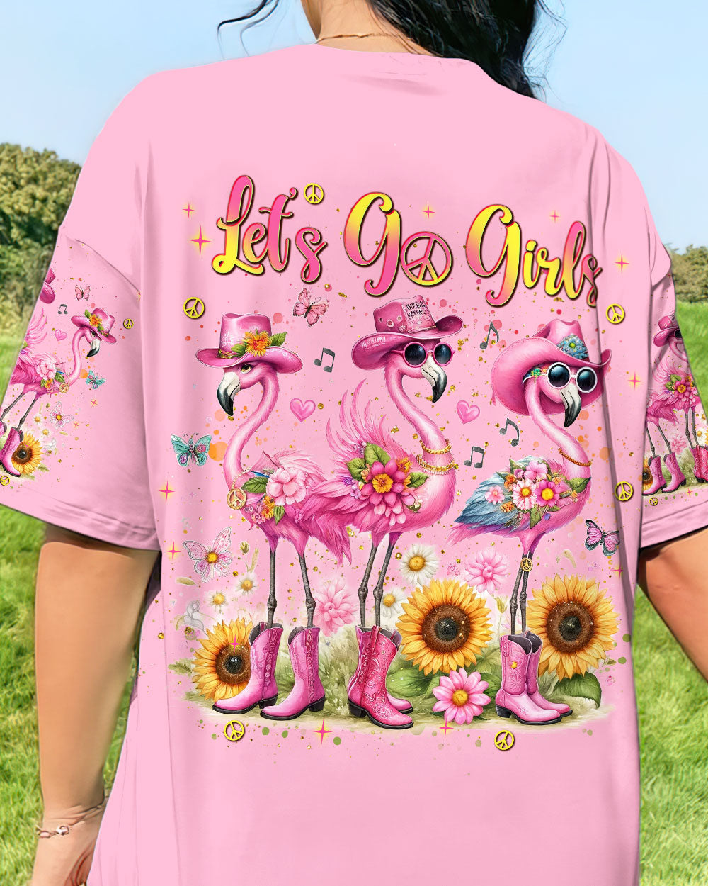 LET'S GO GIRLS FLAMINGO ALL OVER PRINT - TLNT0507242