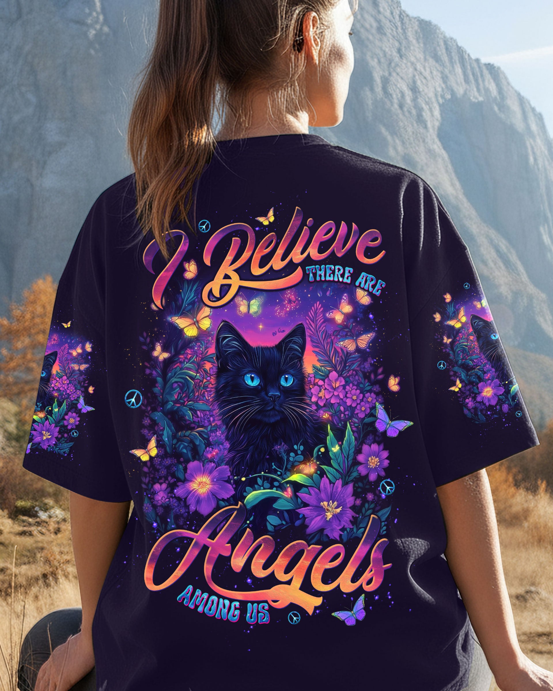 I BELIEVE THERE ARE ANGELS AMONG US CAT ALL OVER PRINT - TLTW2712252
