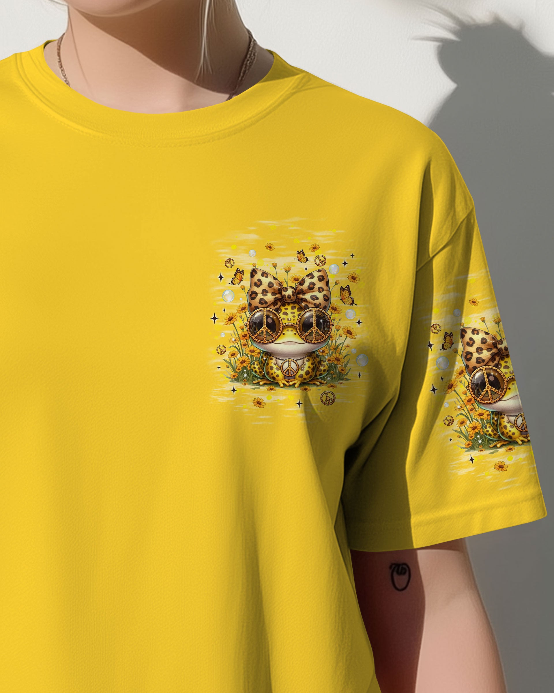 BE YOU THE WORLD WILL ADJUST LEOPARD FROG ALL OVER PRINT - TLNT1301261