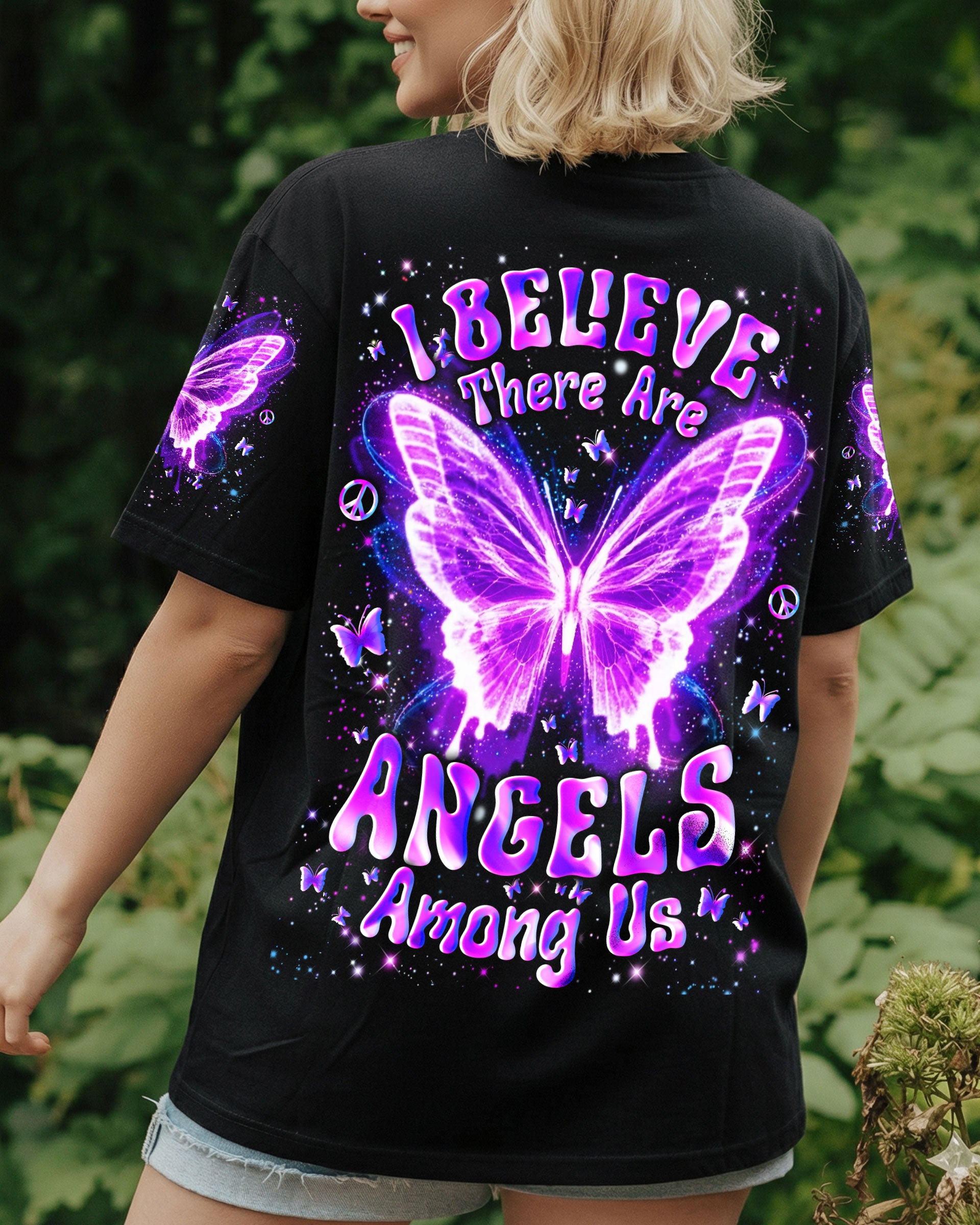 I BELIEVE THERE ARE ANGELS AMONG US BUTTERFLY ALL OVER PRINT - YHLN3012251