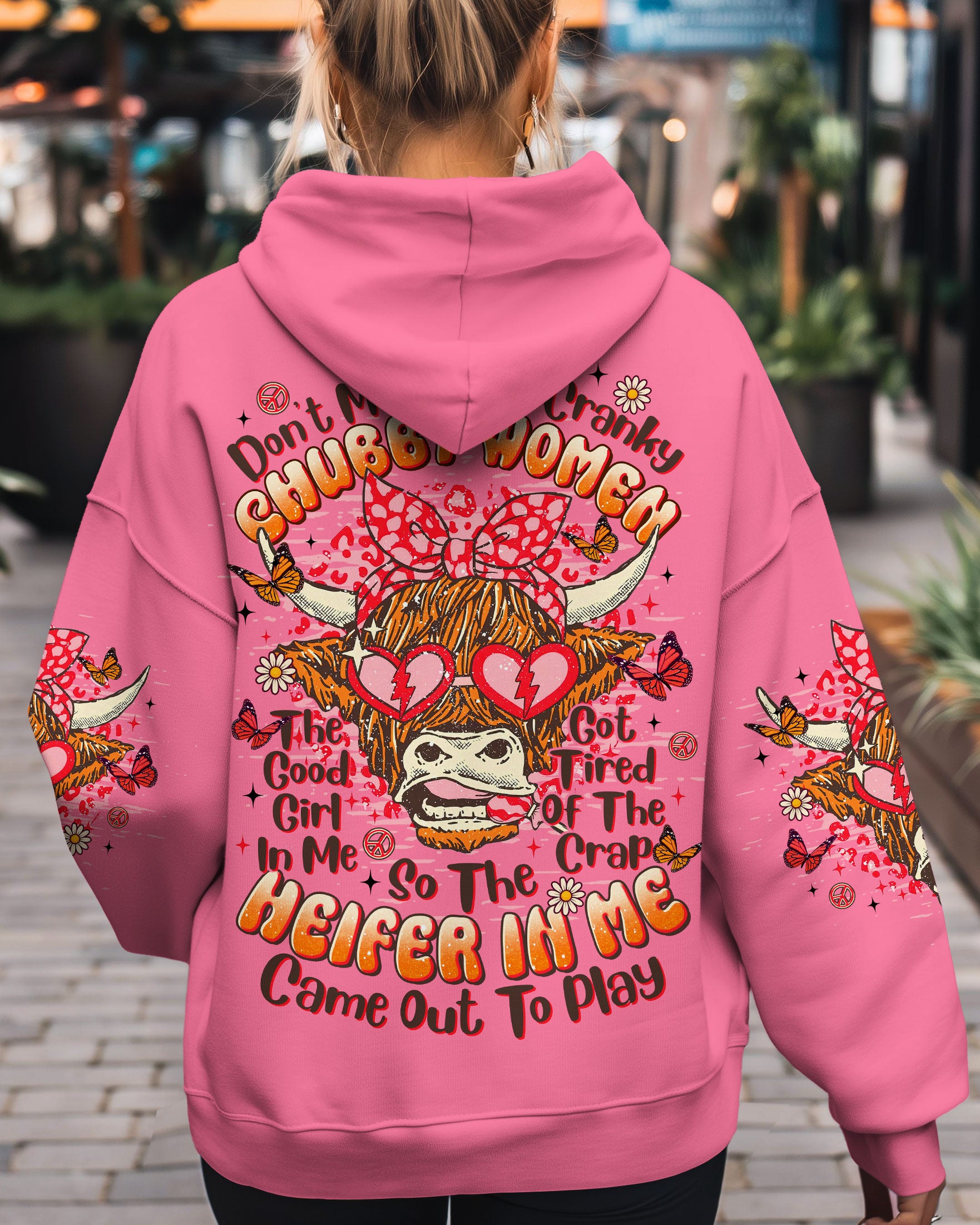 DON'T MESS WITH CRANKY CHUBBY WOMEN COW ALL OVER PRINT - TLTR2009251