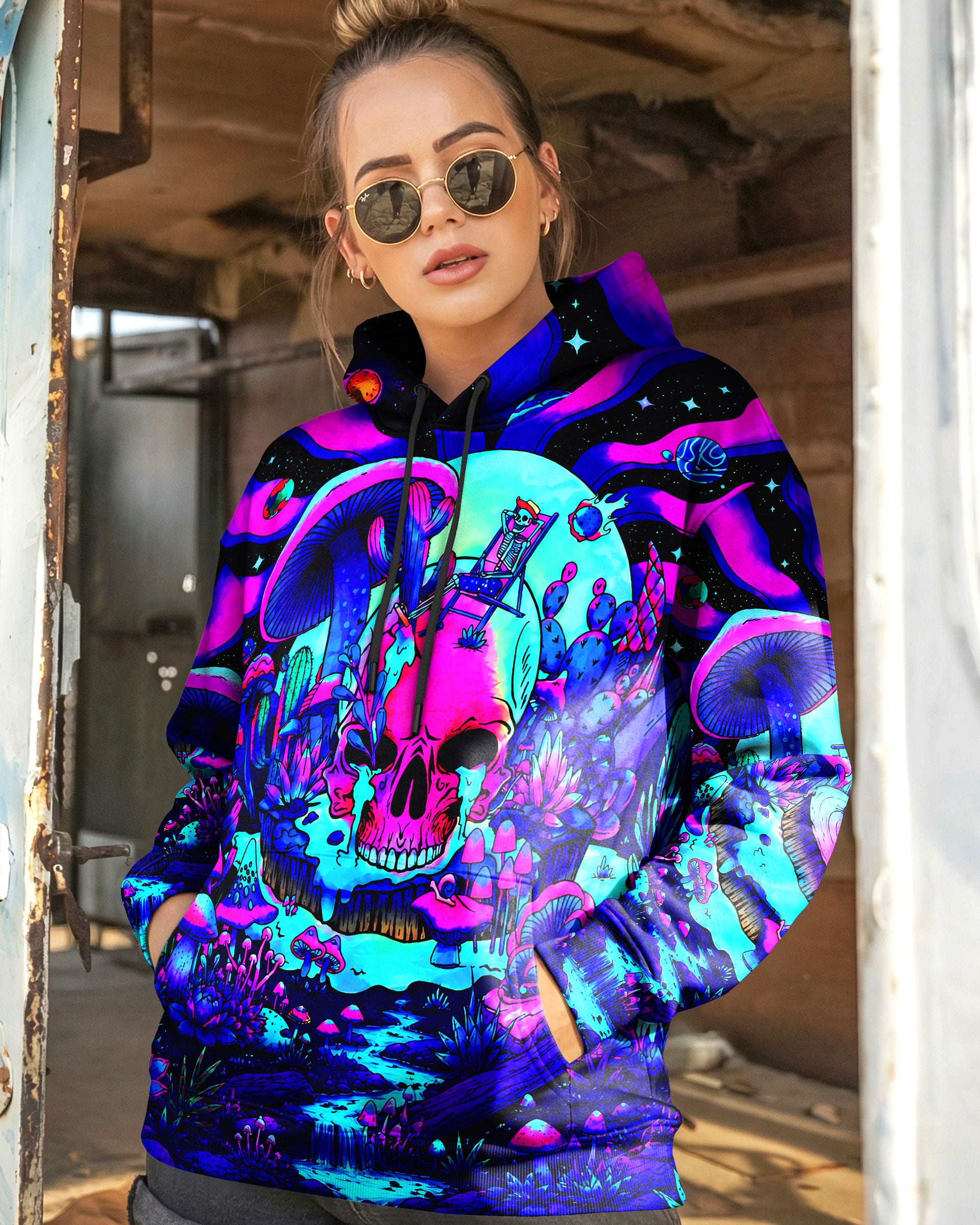 PSYCHEDELIC SKULL  HIPPIE ALL OVER PRINT   - TLNT1305262
