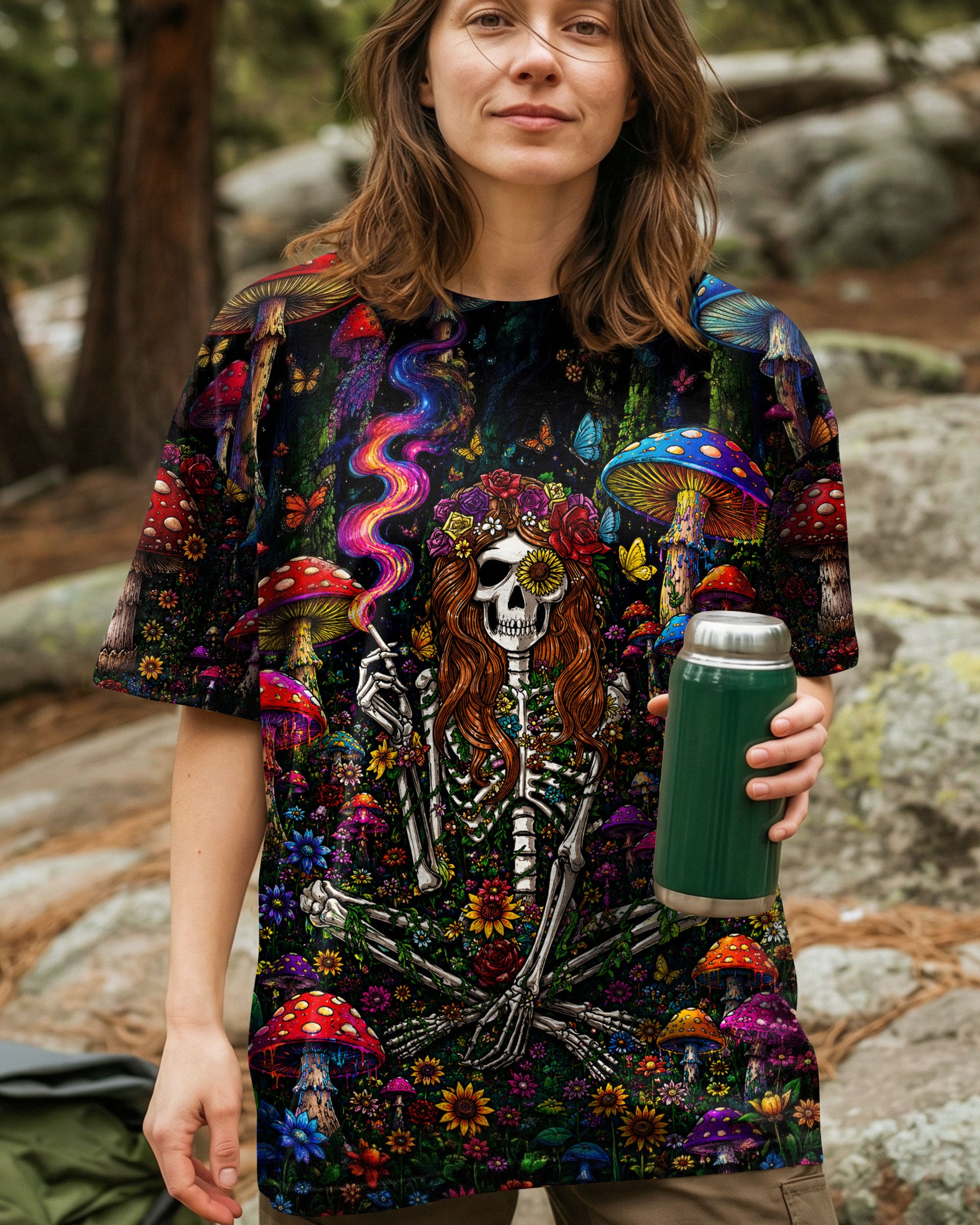 HIPPIE SKELETON SKULL MUSHROOM ALL OVER PRINT - TLTW1105262