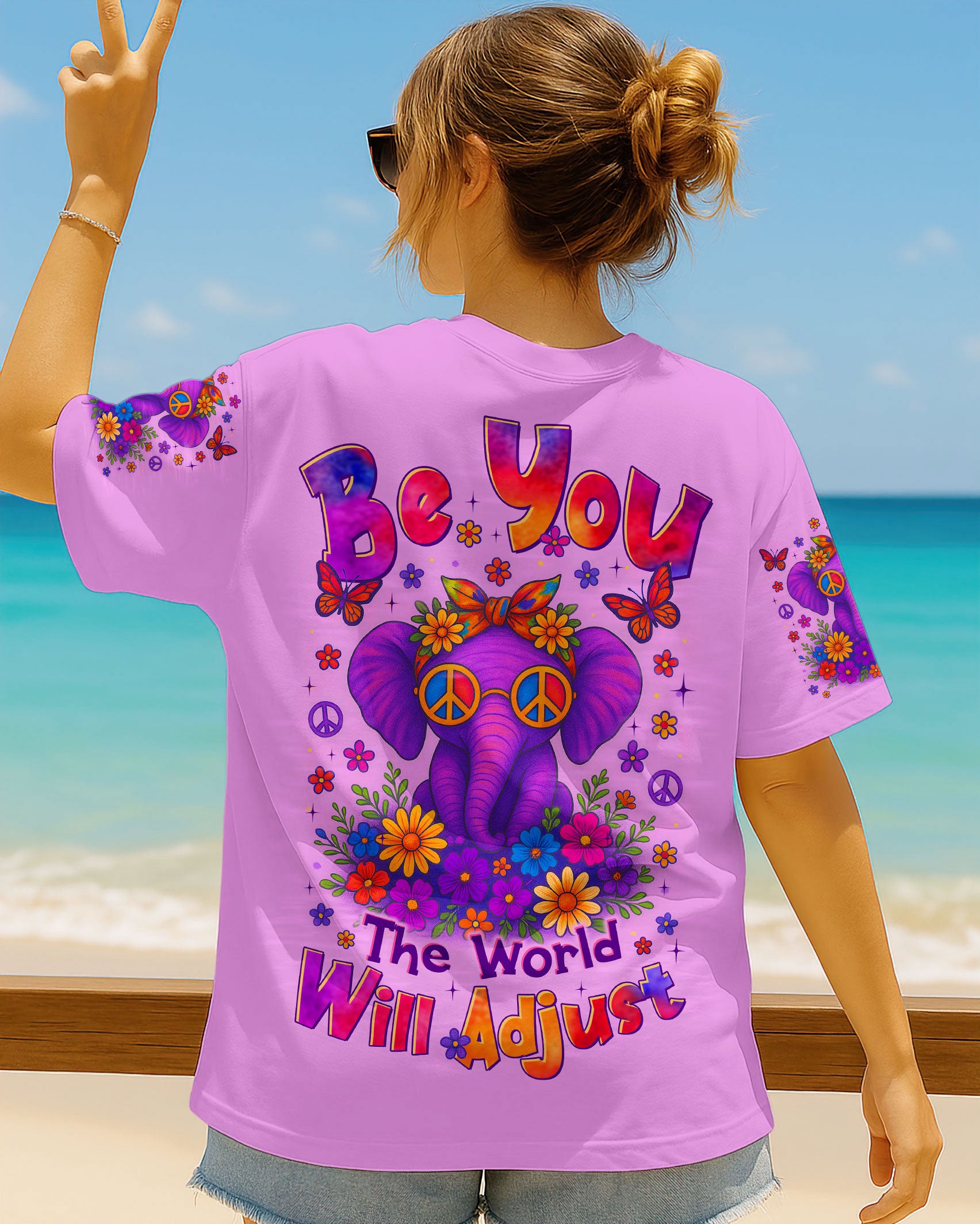 BE YOU THE WORLD WILL ADJUST ELEPHANT ALL OVER PRINT - TLTR0406252