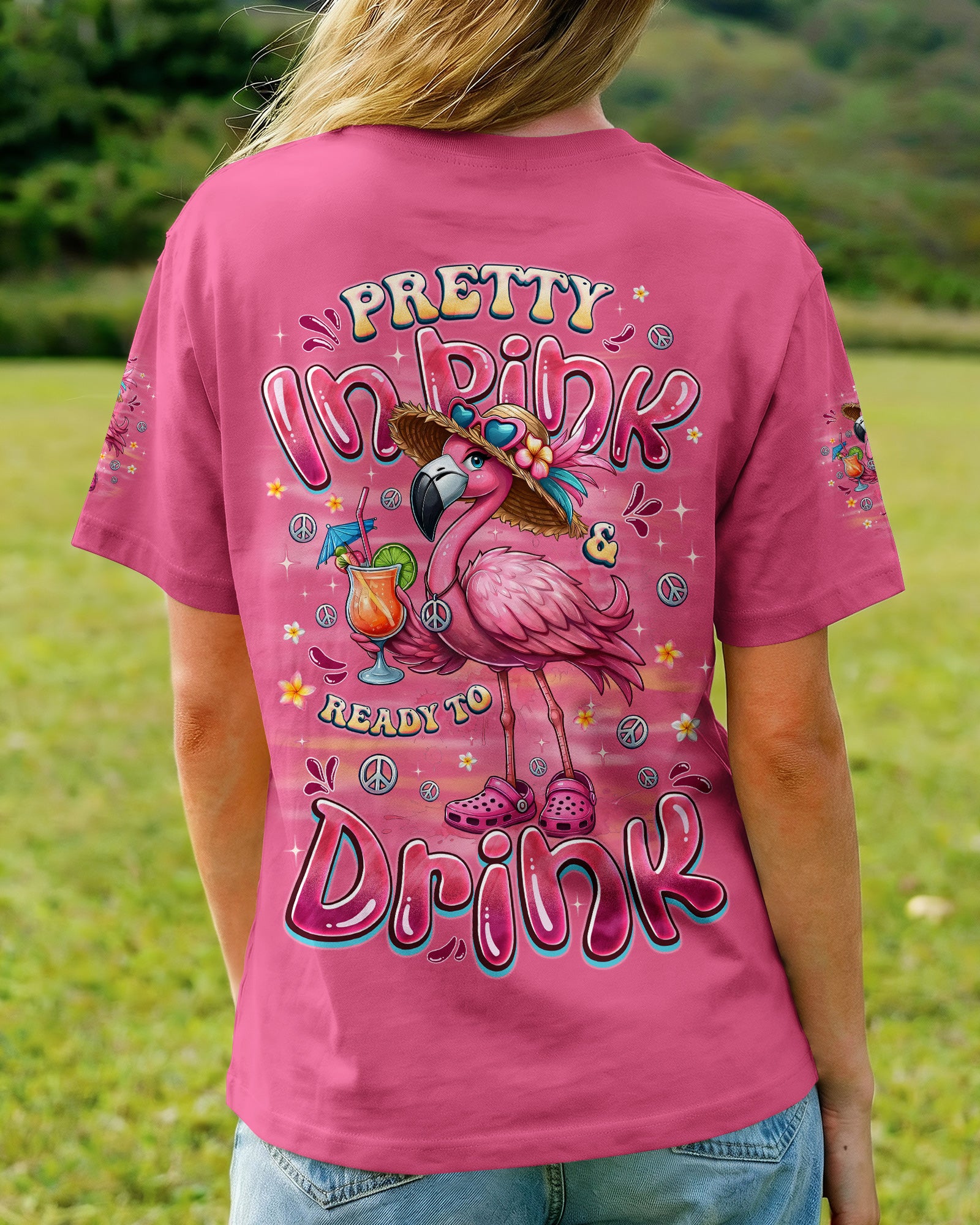 PRETTY IN PINK FLAMINGO ALL OVER PRINT - TYQY3103261