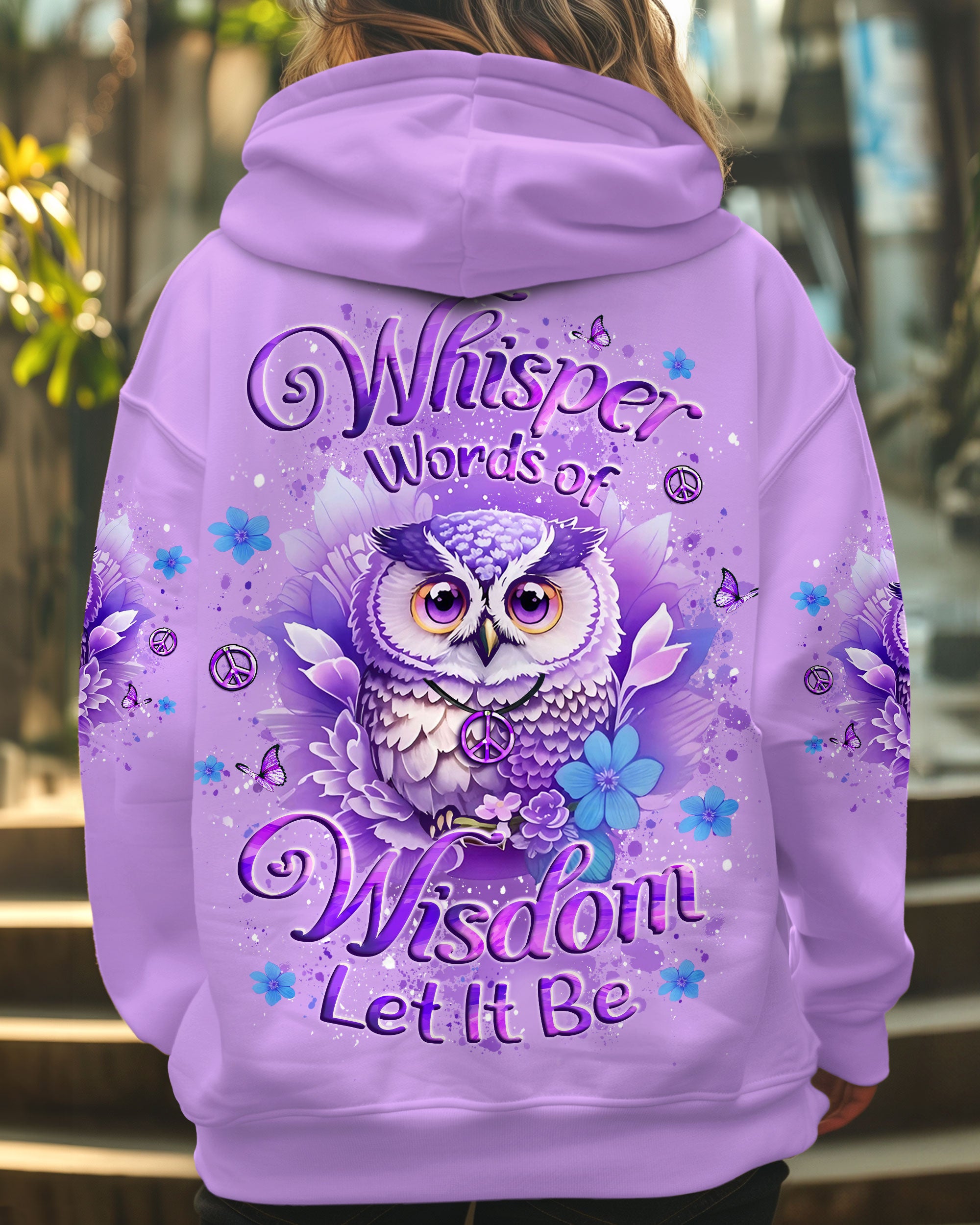 WHISPER WORDS OF WISDOM LET IT BE OWL ALL OVER PRINT - YHLT0310254