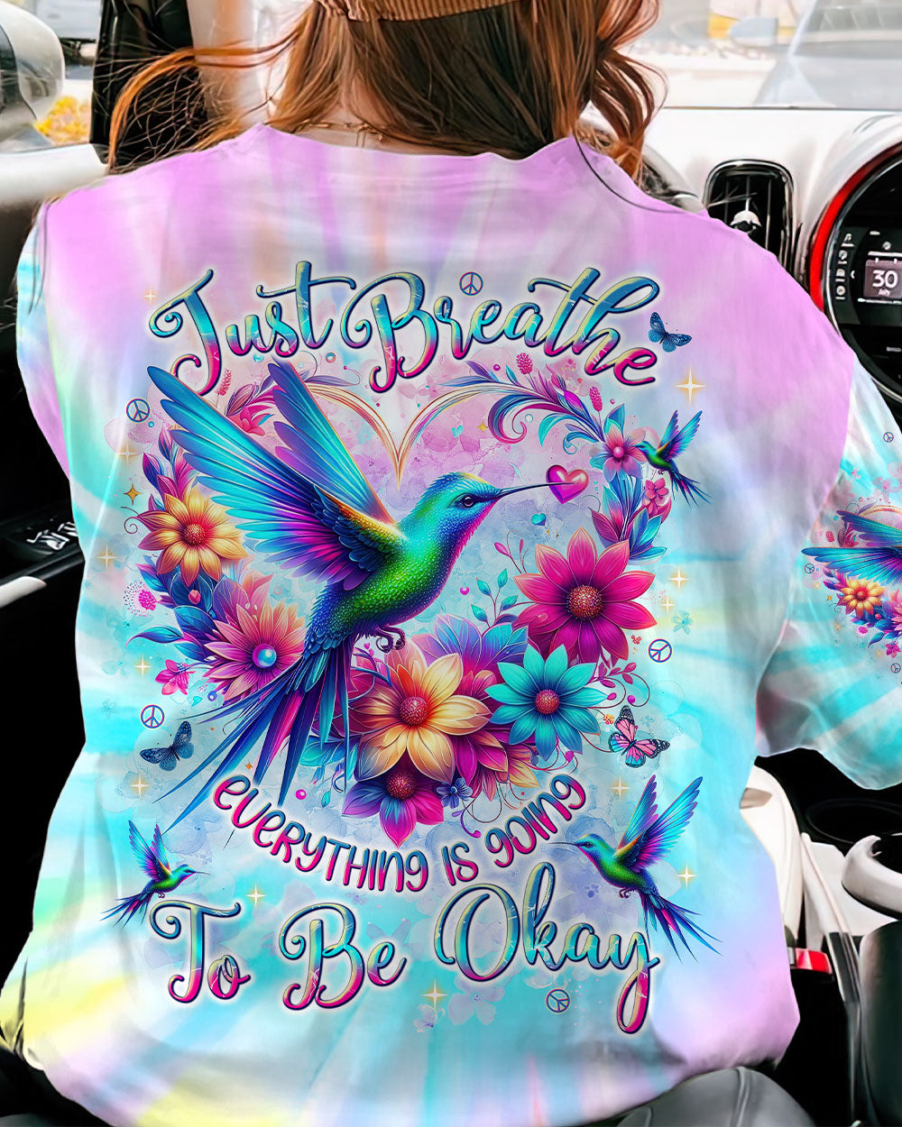 JUST BREATHE HUMMINGBIRD ALL OVER PRINT - TLNT0805241