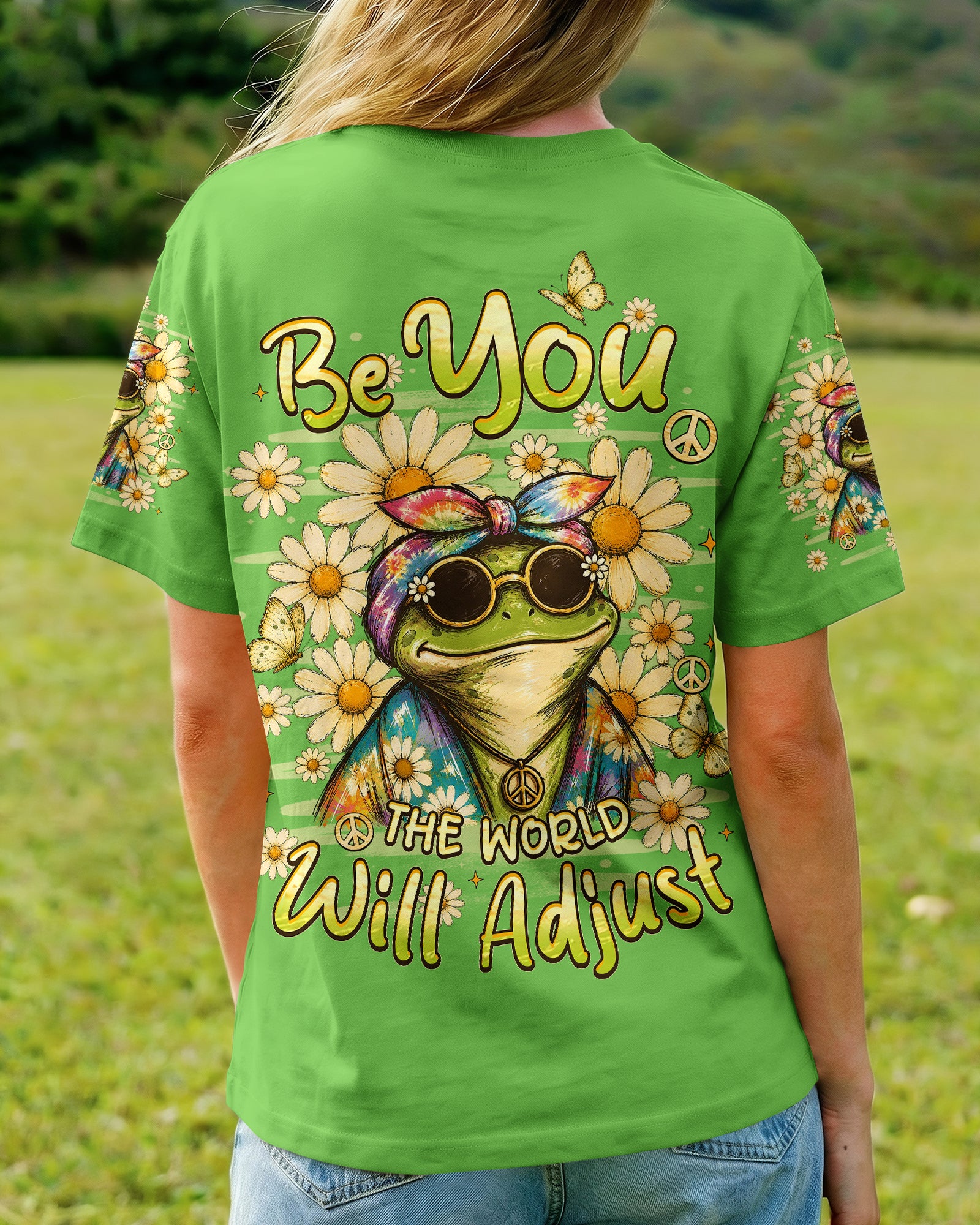 BE YOU THE WORLD WILL ADJUST FROG ALL OVER PRINT - TLHN3007263