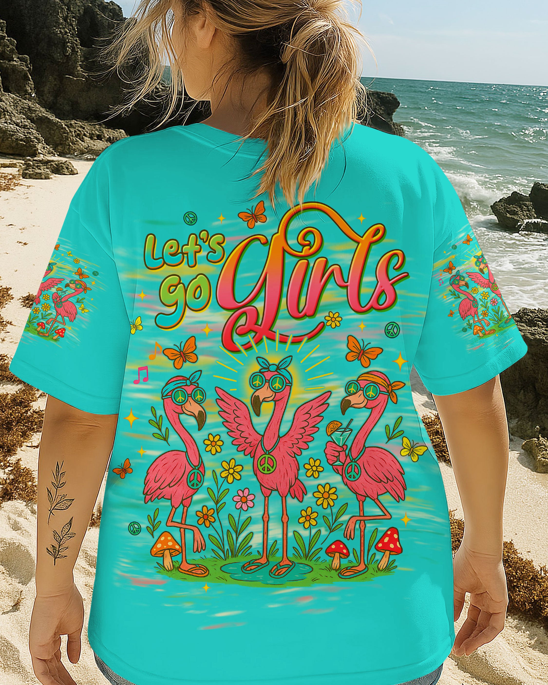 LET'S GO GIRLS FLAMINGO ALL OVER PRINT  - TLTW0514251