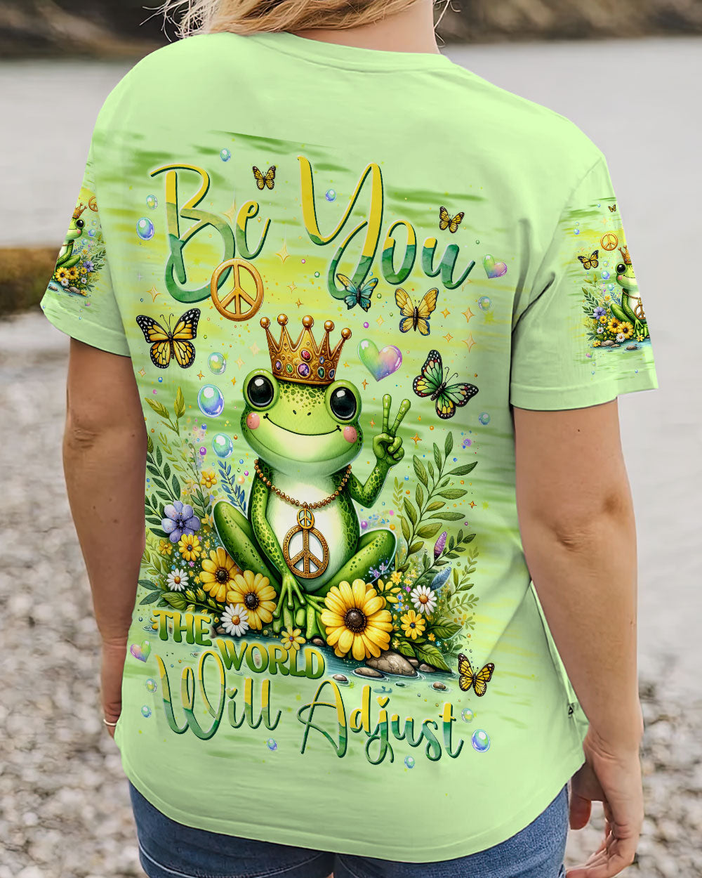 BE YOU THE WORLD WILL ADJUST FROG ALL OVER PRINT - TLNT2811232