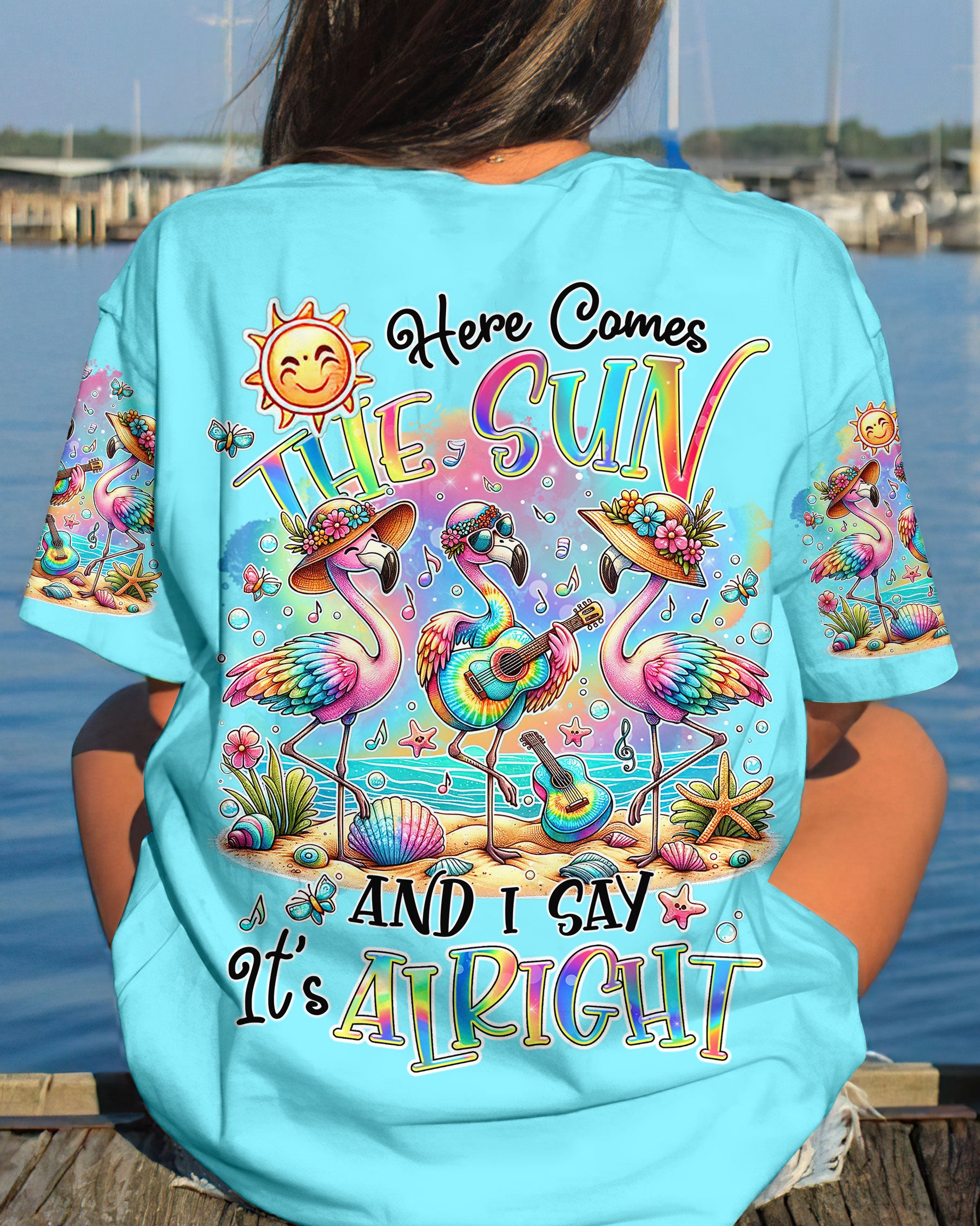 HERE COMES THE SUN FLAMINGO ALL OVER PRINT - TLTR1306245