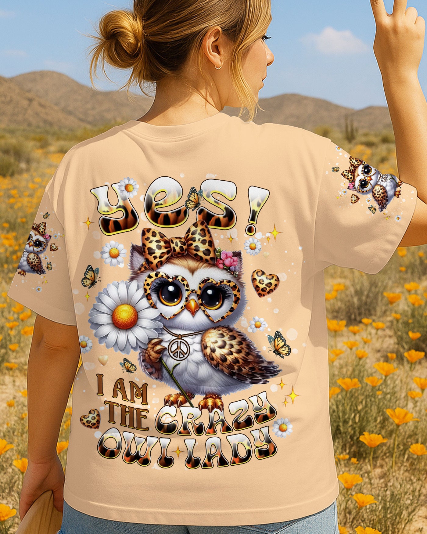 YES I AM THE CRAZY OWL LADY ALL OVER PRINT - TLNT2506253