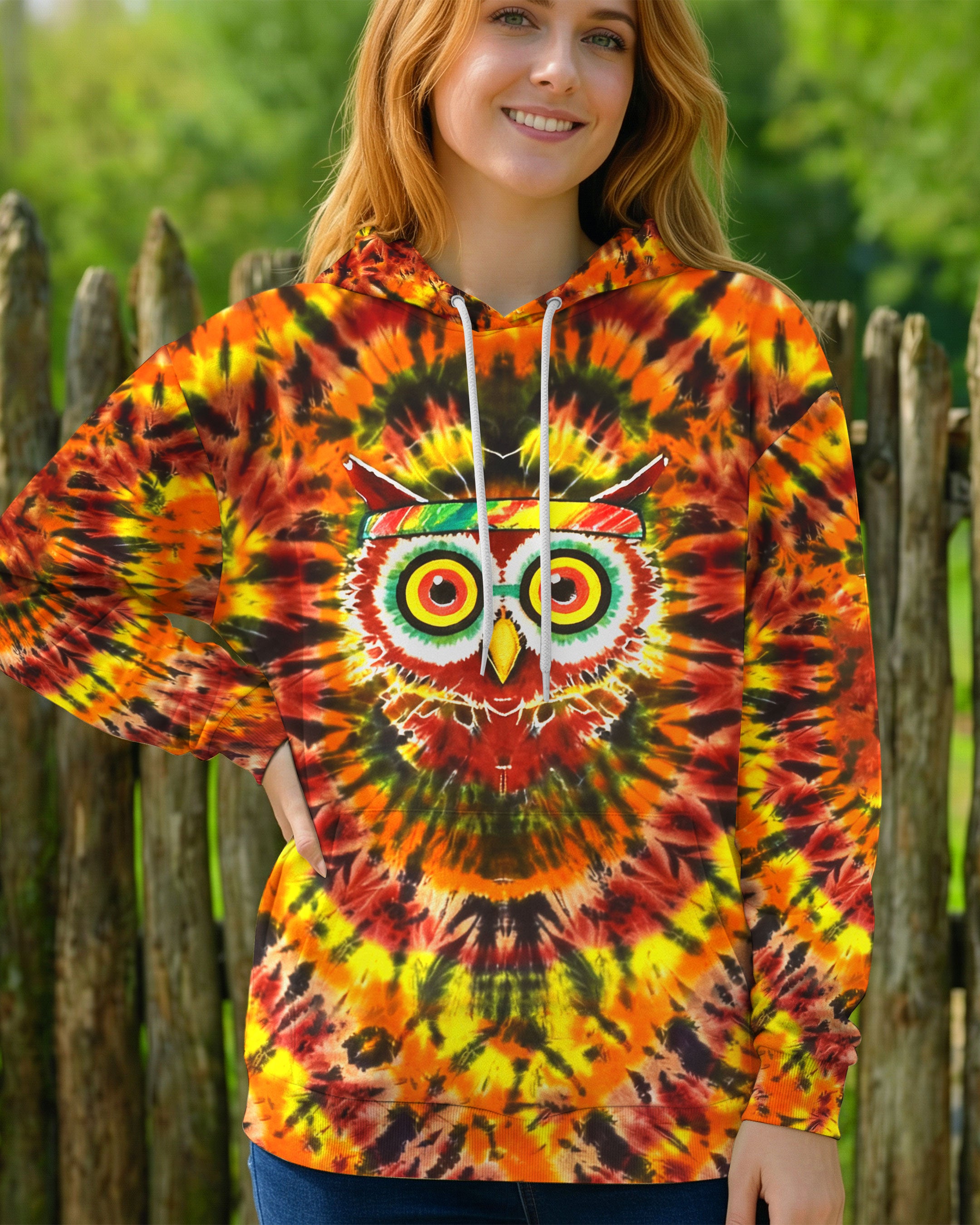 VIVID PSYCHEDELIC OWL ALL OVER PRINT - YHHN2301262