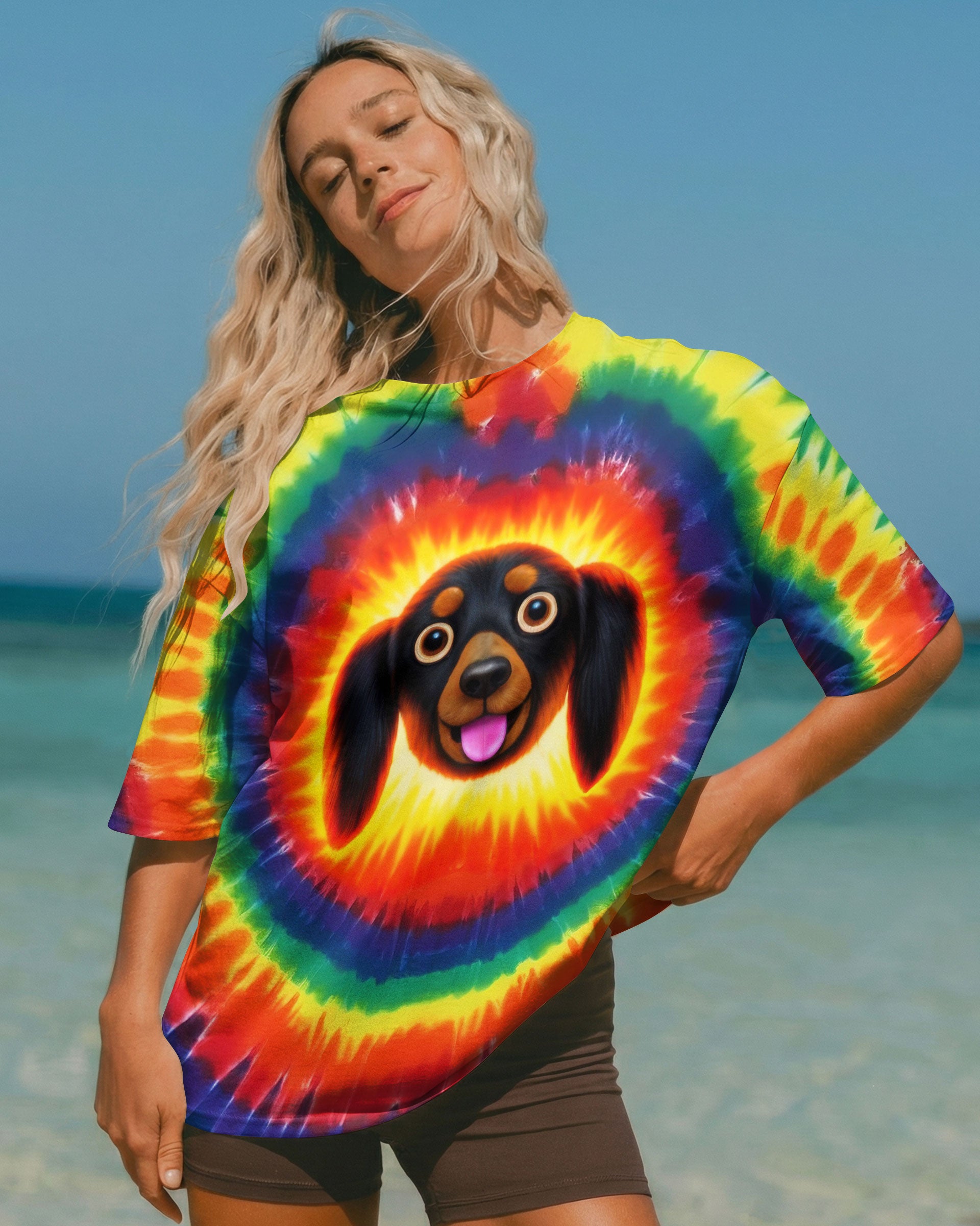 DACHSHUND DOG COLORFUL SWIRL ALL OVER PRINT - TLTW1301262