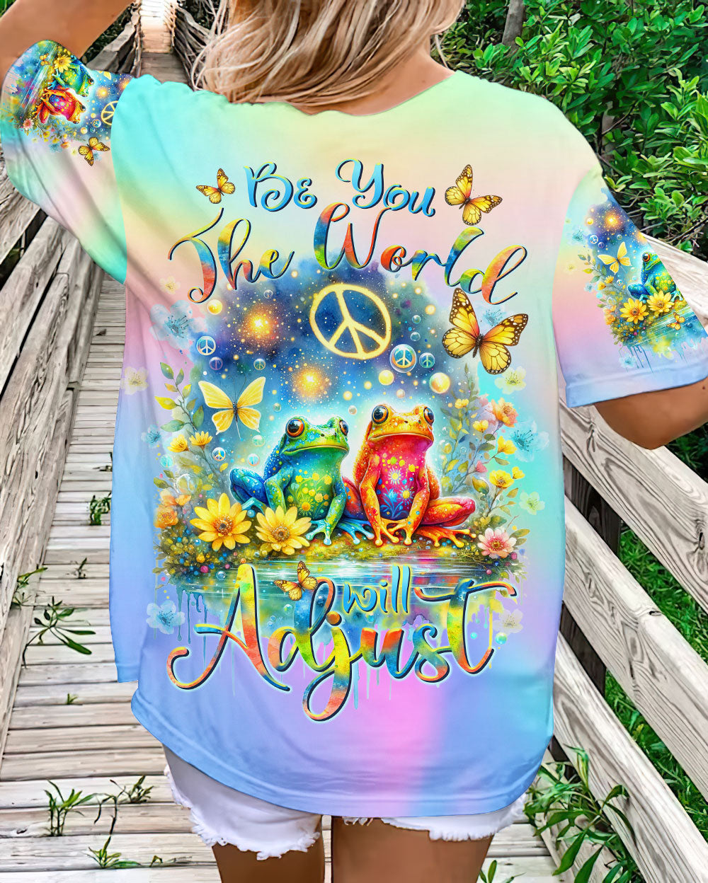 BE YOU THE WORLD WILL ADJUST FROG ALL OVER PRINT - TLTR0911232