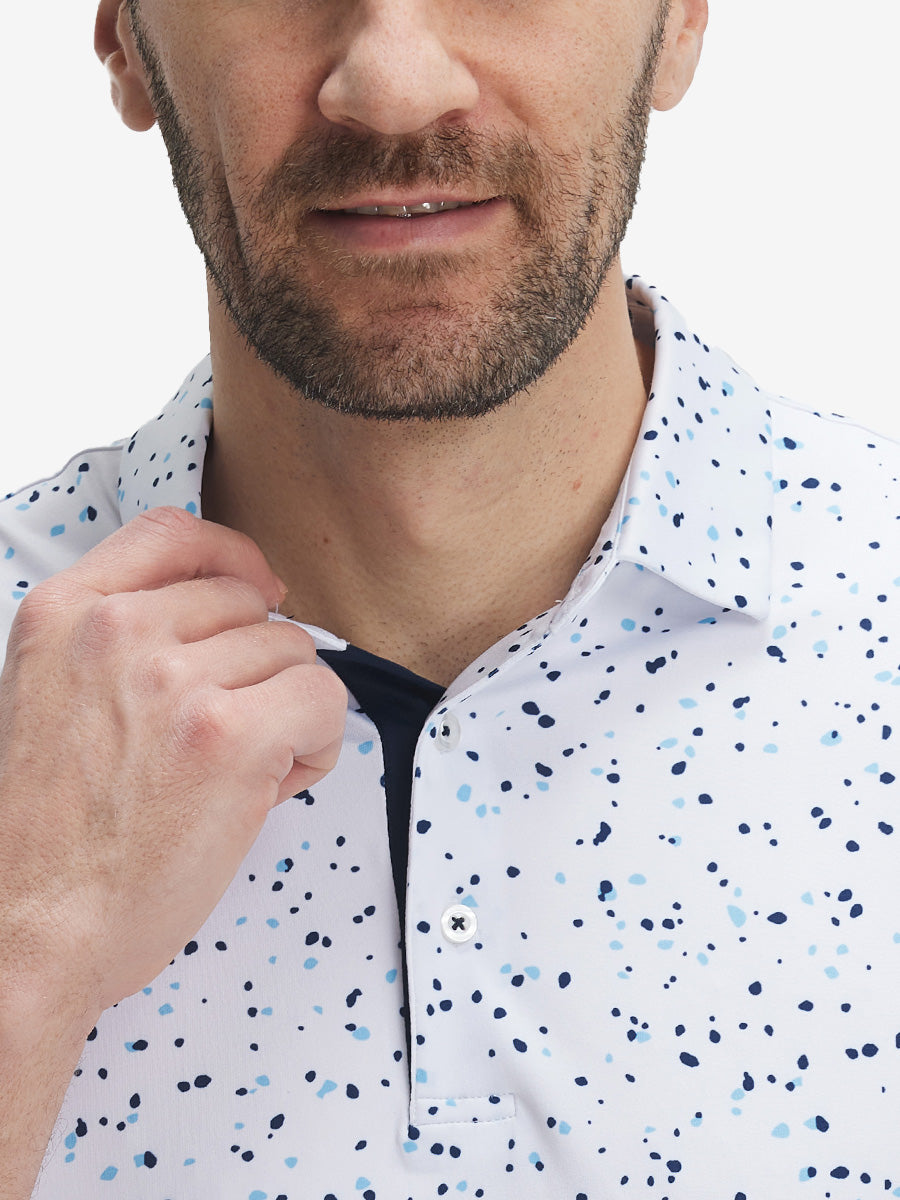 Swing in Style: 4-Way Stretch Performance Printed Golf Polo