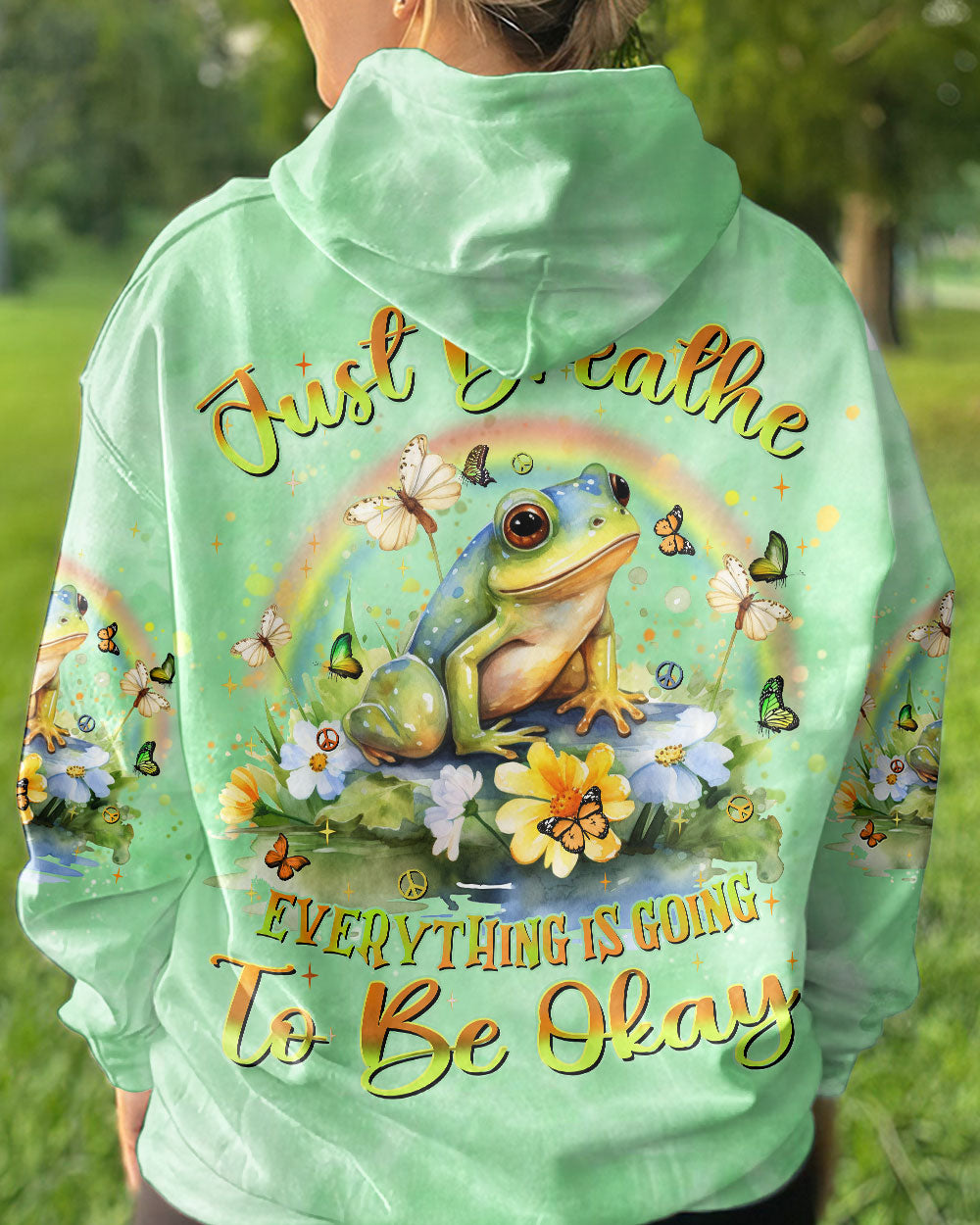 JUST BREATHE FROG ALL OVER PRINT - YHHN1112233