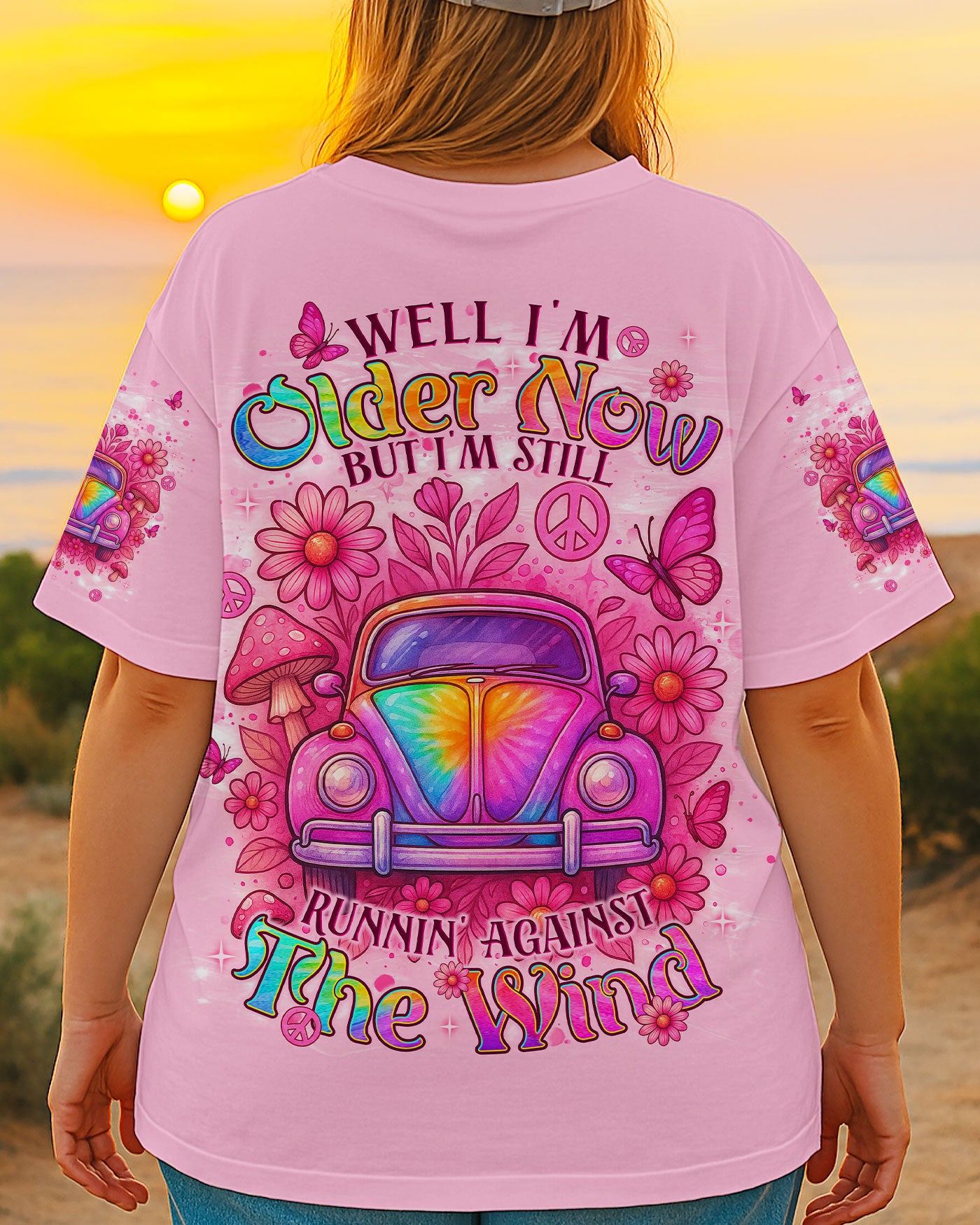 RUNNING AGAINST THE WIND CAR FLOWER ALL OVER PRINT  - TLNT1204253