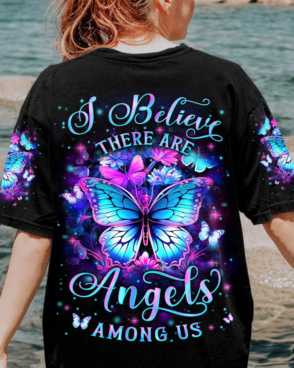 I BELIEVE THERE ARE ANGELS AMONG US BUTTERFLY ALL OVER PRINT - YHLN2106243