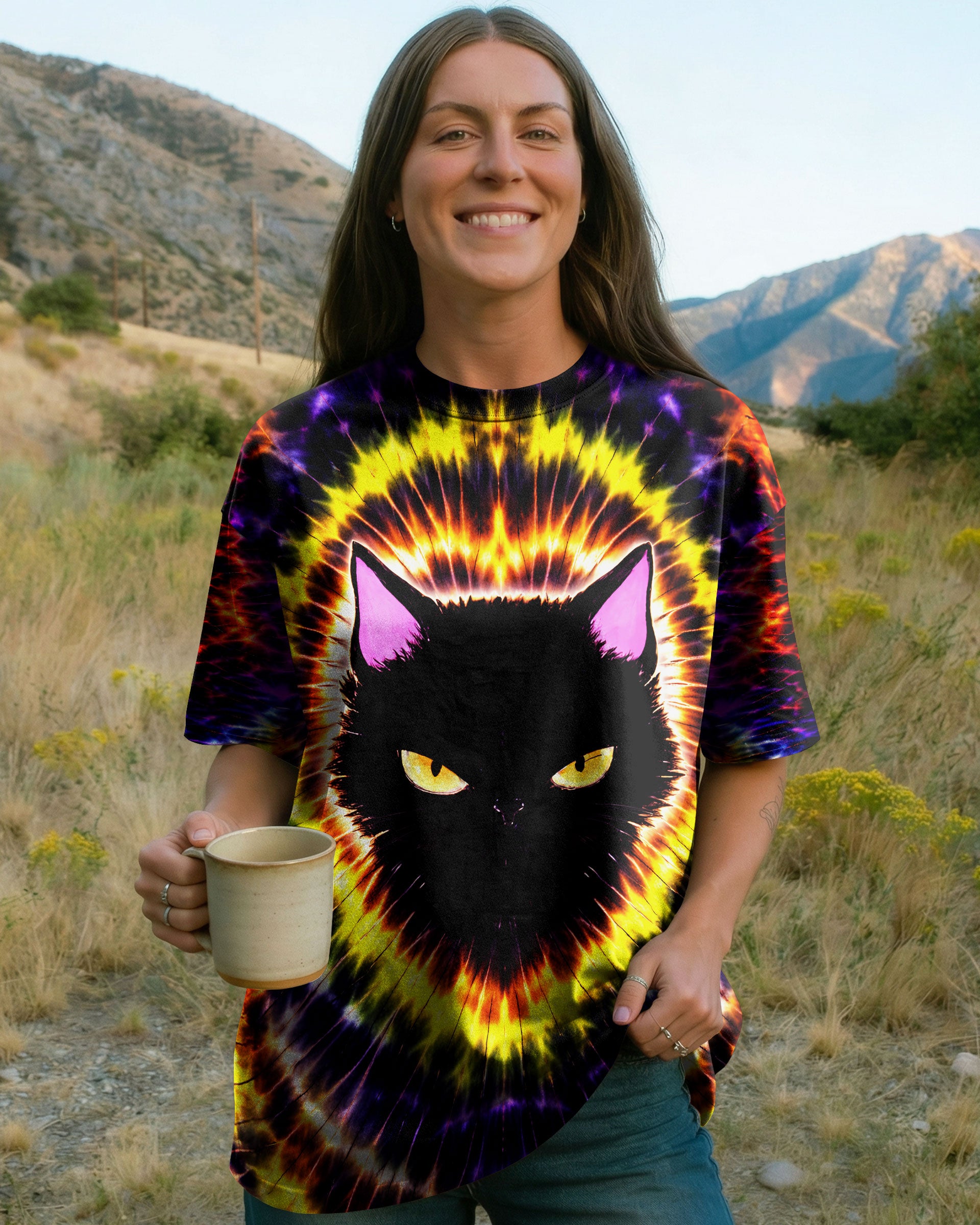 NOPE BLACK CAT SWIRL ALL OVER PRINT   - TLNT0303261