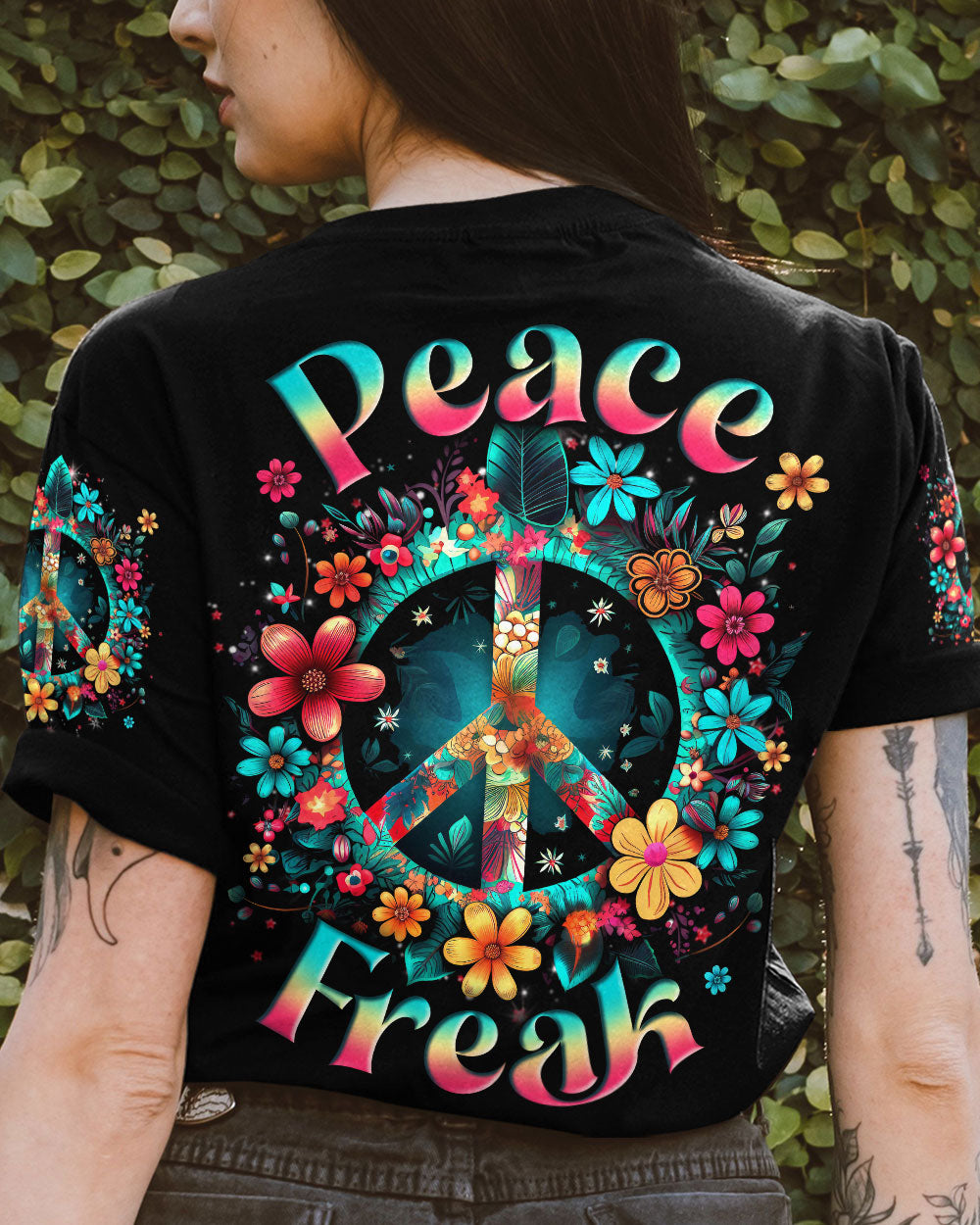 PEACE FREAK FLOWERS ALL OVER PRINT - YHLN0707231
