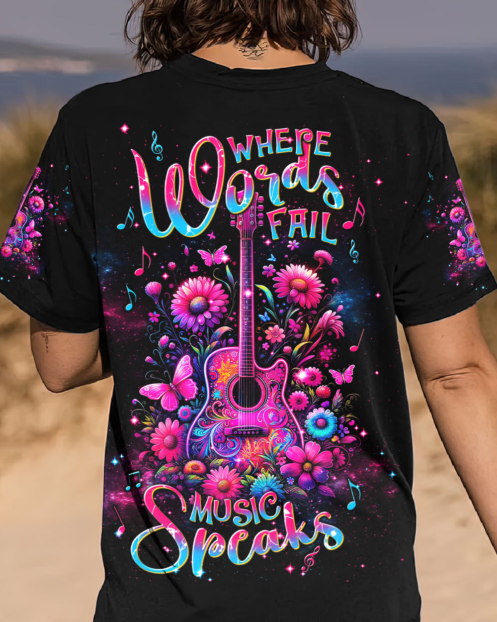 WHERE WORDS FAIL MUSIC SPEAKS GUITAR ALL OVER PRINT - TLNT0201243